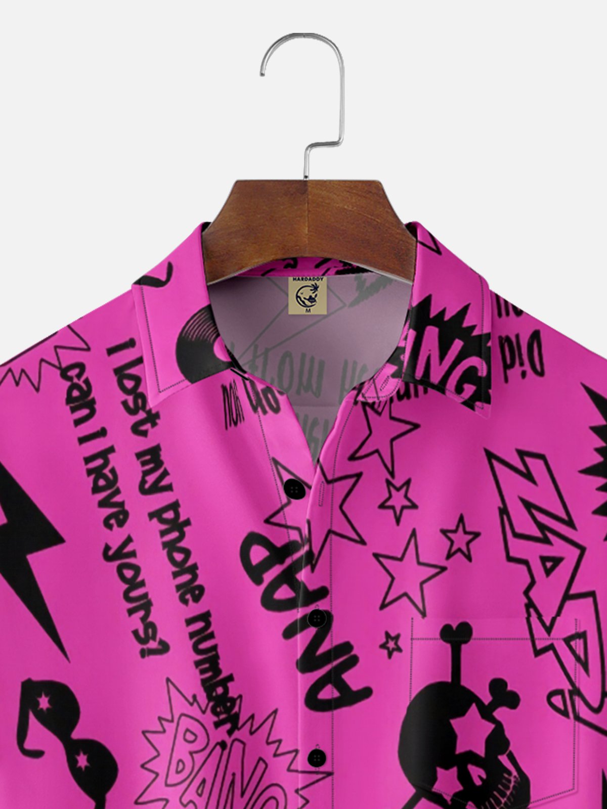 Moisture-wicking Rock Roll Music Guitar Chest Pocket Casual Shirt