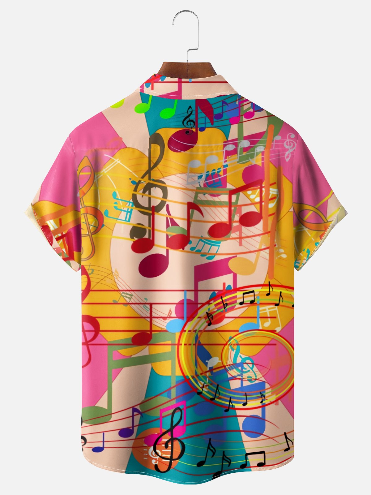 Moisture-wicking Music Notes Chest Pocket Casual Shirt