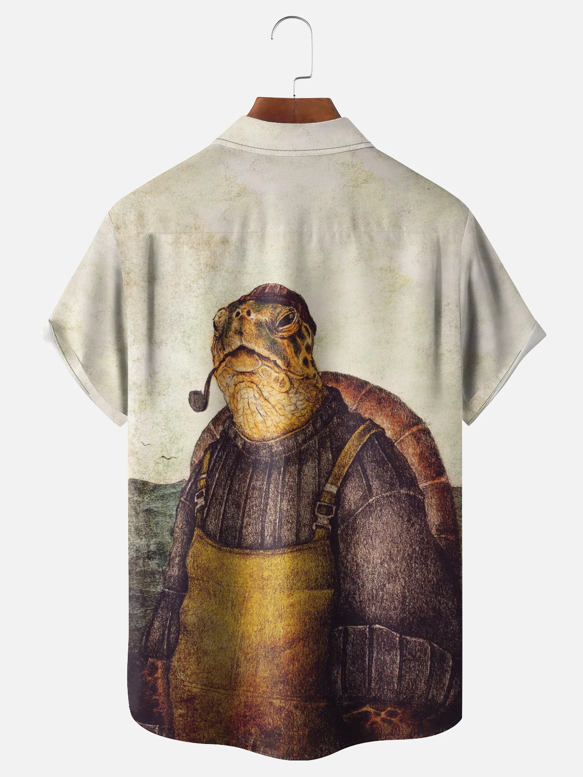 Hardaddy x Mikekoubou Moisture Wicking Artwork Sea Turtle Chest Pocket Hawaiian Shirt