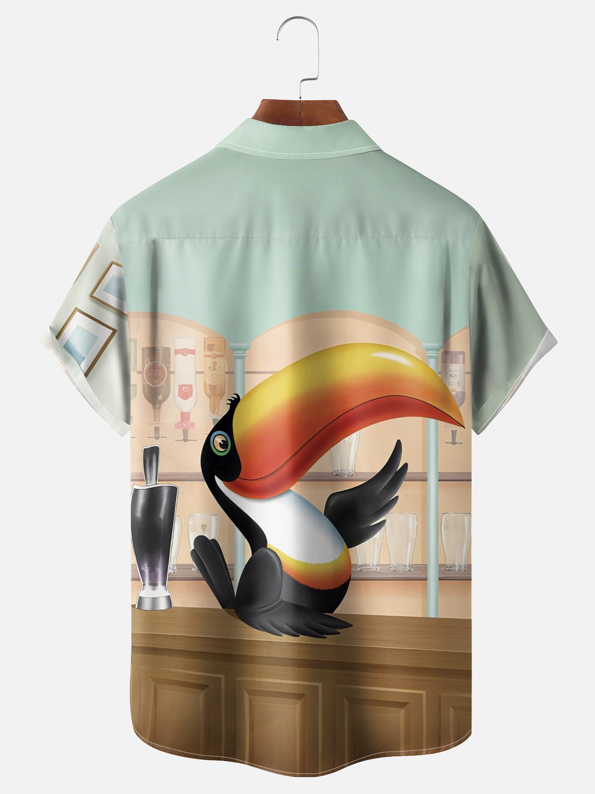 Moisture Wicking Toucan Chest Pocket Hawaiian Shirt