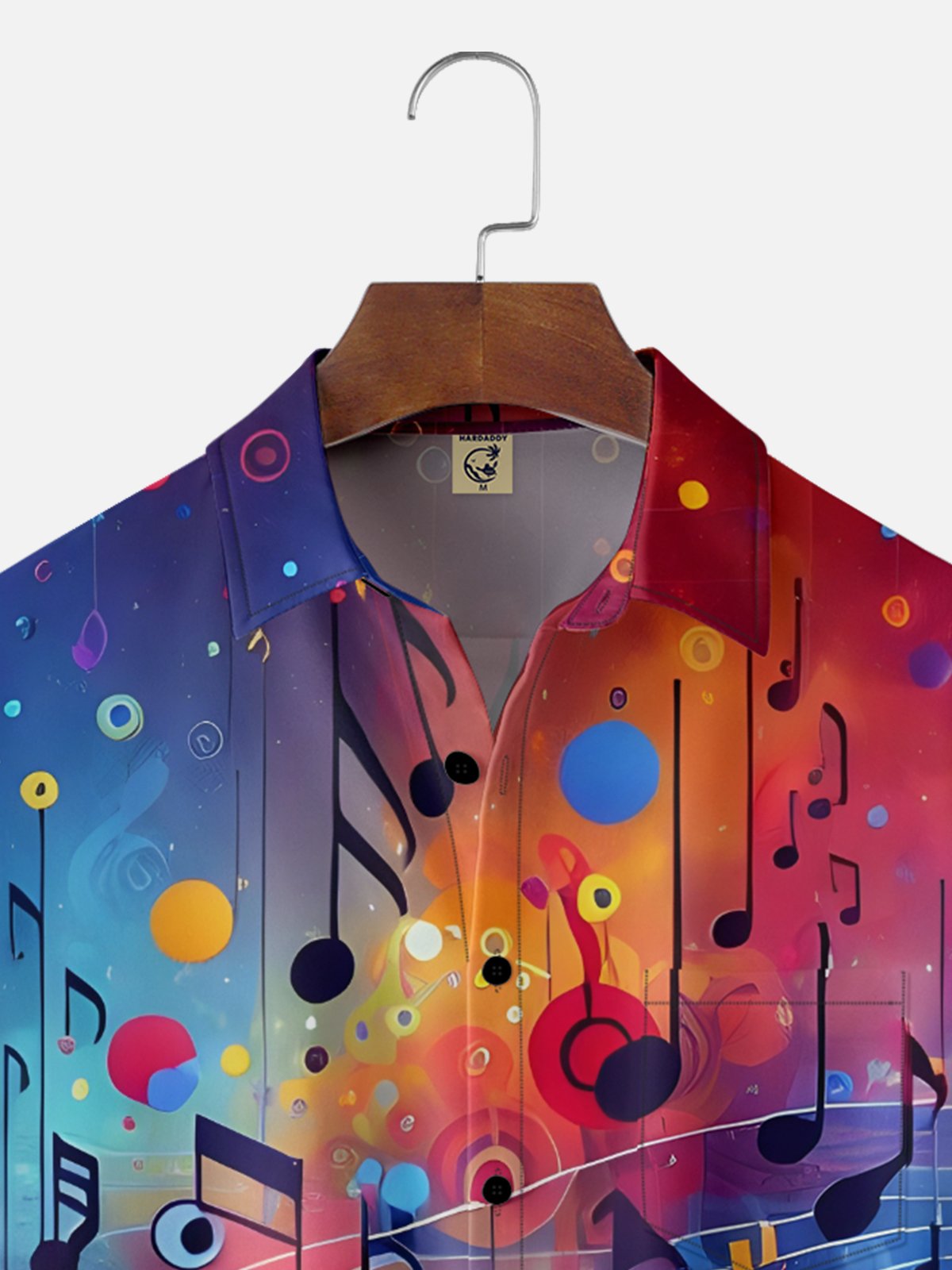 Moisture-wicking Music Notes Chest Pocket Casual Shirt