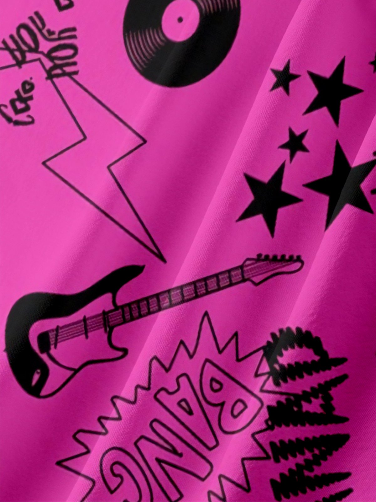 Moisture-wicking Rock Roll Music Guitar Chest Pocket Casual Shirt
