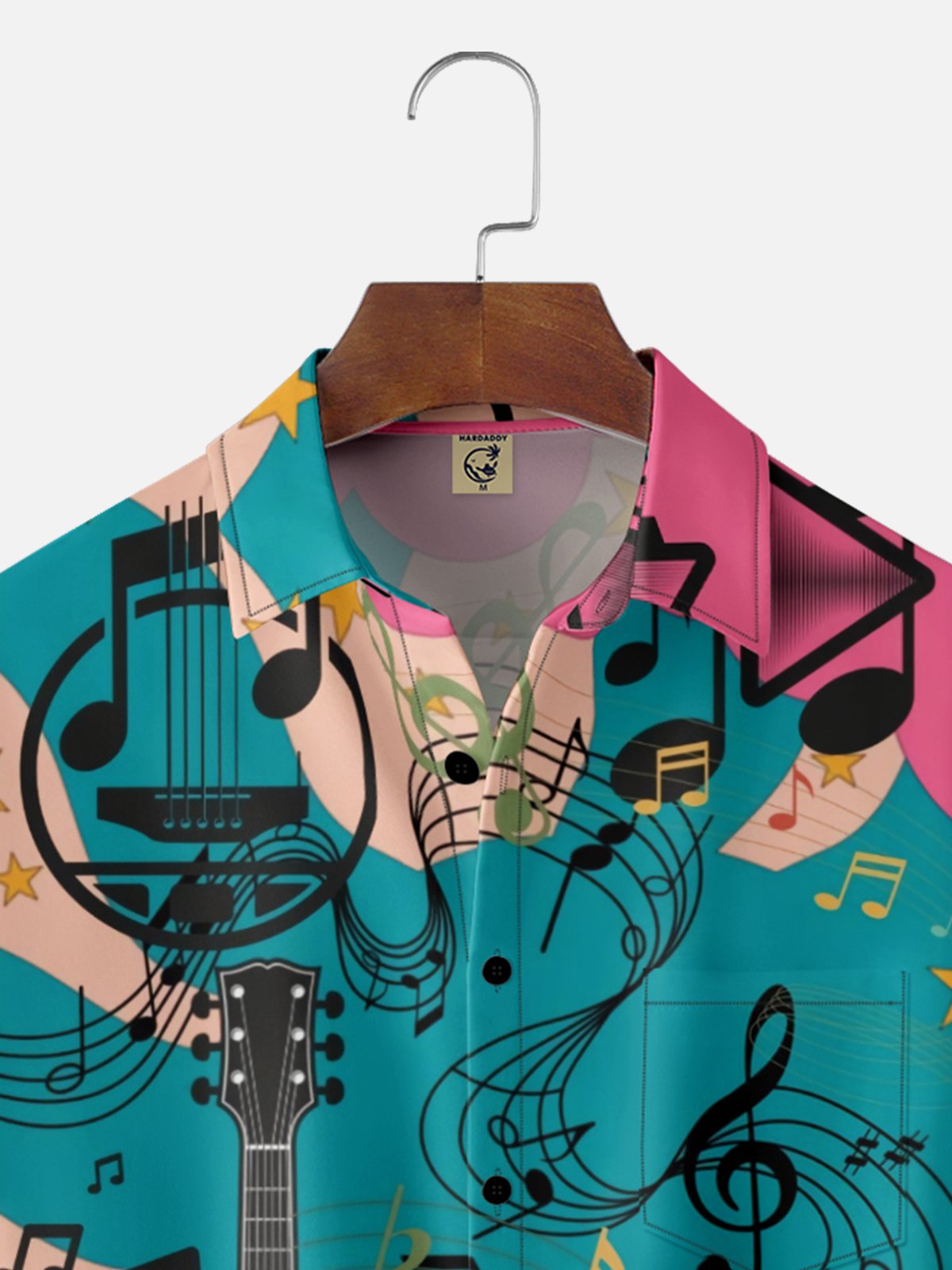 Moisture-wicking Music Guitar Chest Pocket Casual Shirt