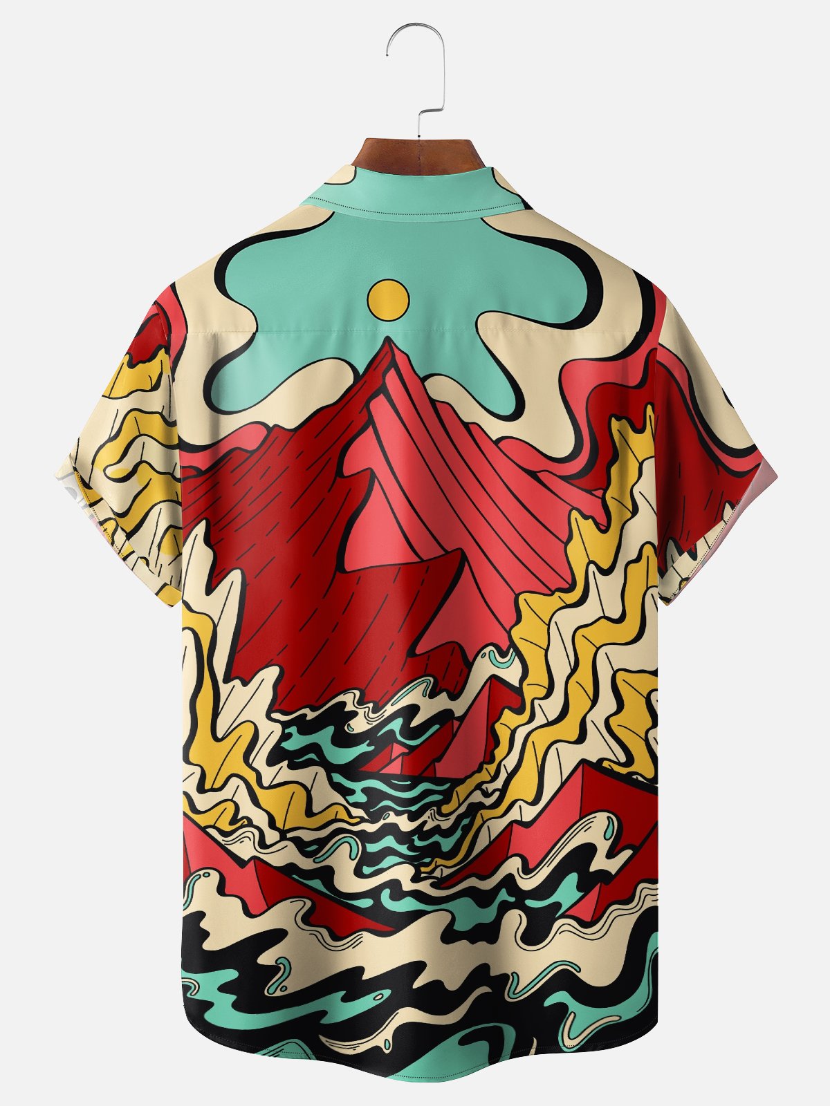 Hardaddy X Stephen Wade Moisture-wicking Landscape Mountain Chest Pocket Hawaiian Shirt