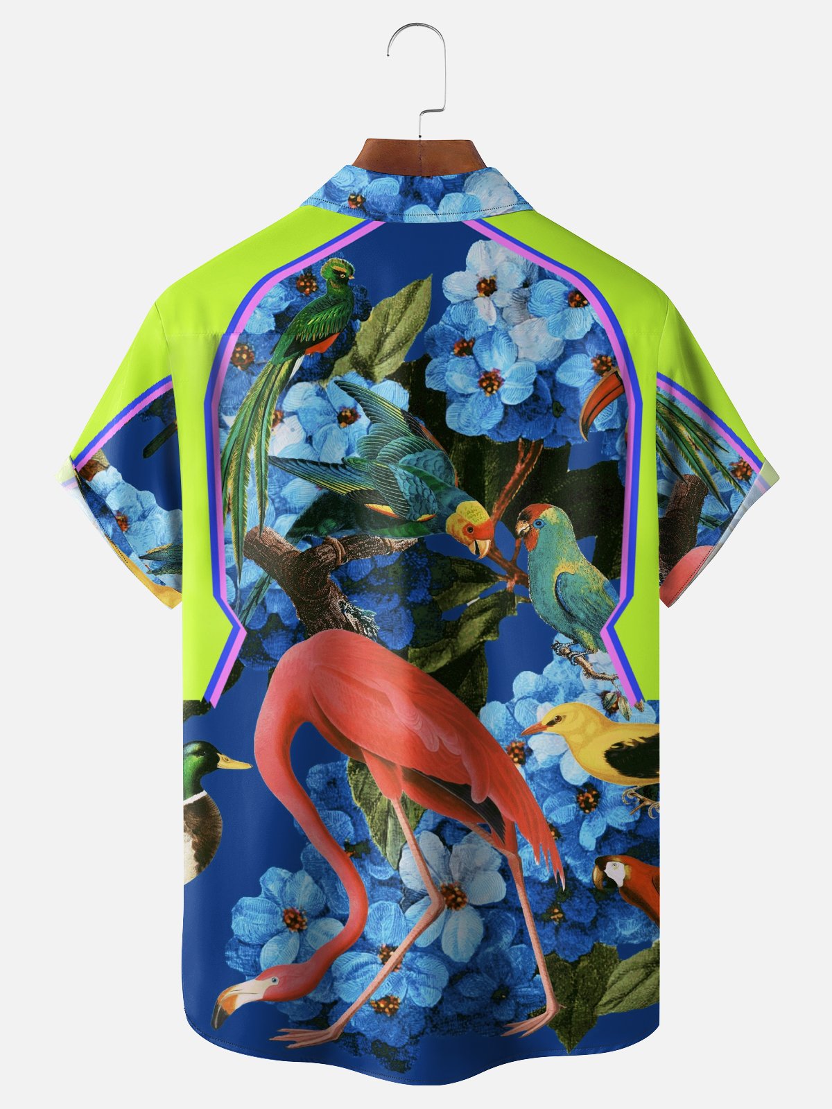 Hardaddy x Emmar Studio Moisture-wicking Floral Plant Flamingo Art Fun Chest Pocket Hawaiian Shirt