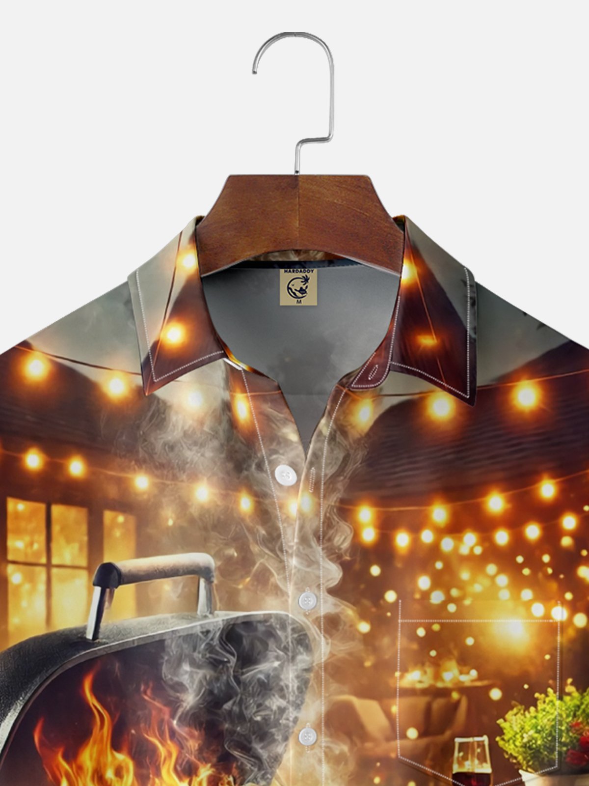Moisture-wicking Party BBQ Fun Grill Chest Pocket Casual Shirt