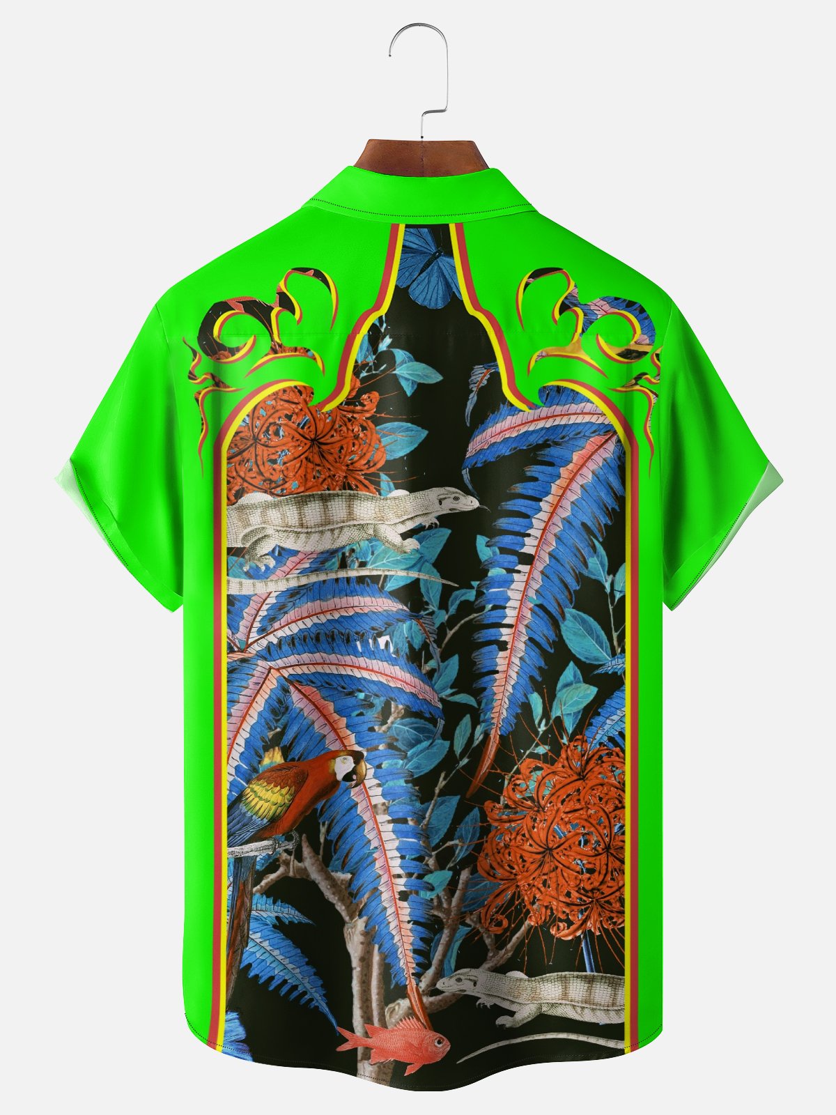 Hardaddy x Emmar Studio Moisture-wicking Flowers Plants Reptiles Art Fun Chest Pocket Hawaiian Shirt