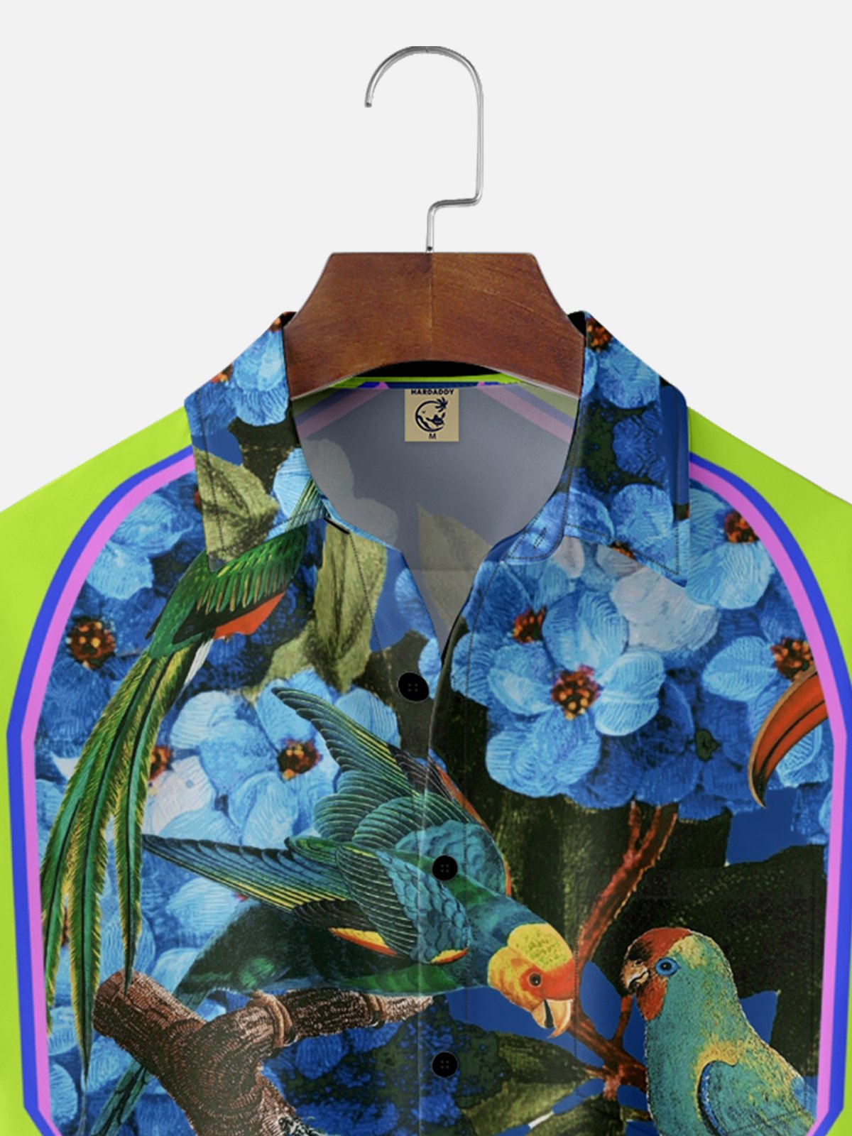 Hardaddy x Emmar Studio Moisture-wicking Floral Plant Flamingo Art Fun Chest Pocket Hawaiian Shirt