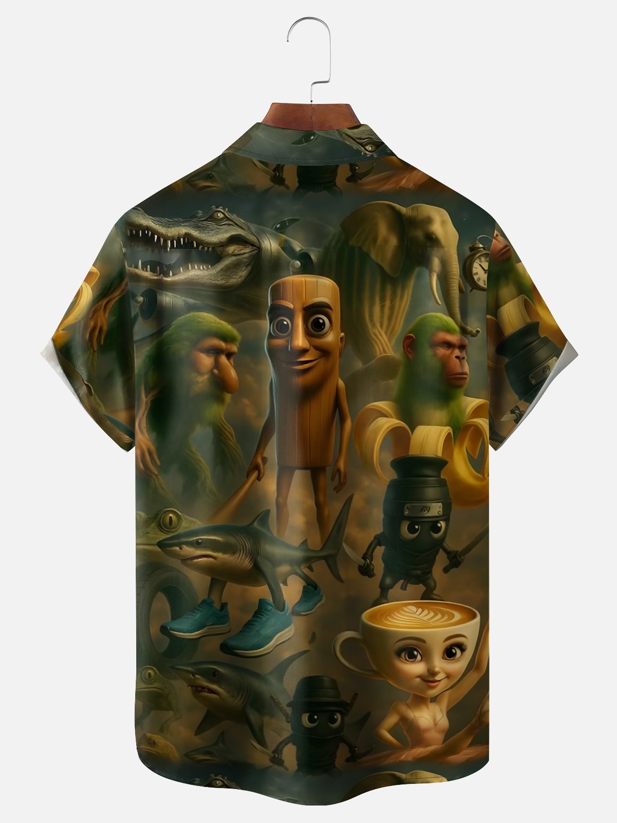 Moisture-wicking Fun "Tralalelo Tralala" Team Vanguard Chest Pocket Hawaiian Shirt