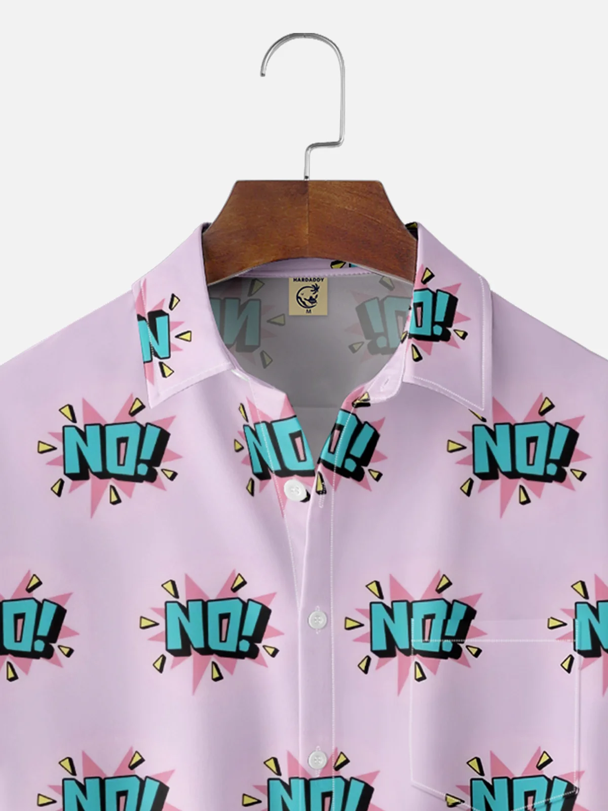 Moisture Wicking Art "NO" Chest Pocket Hawaiian Shirt