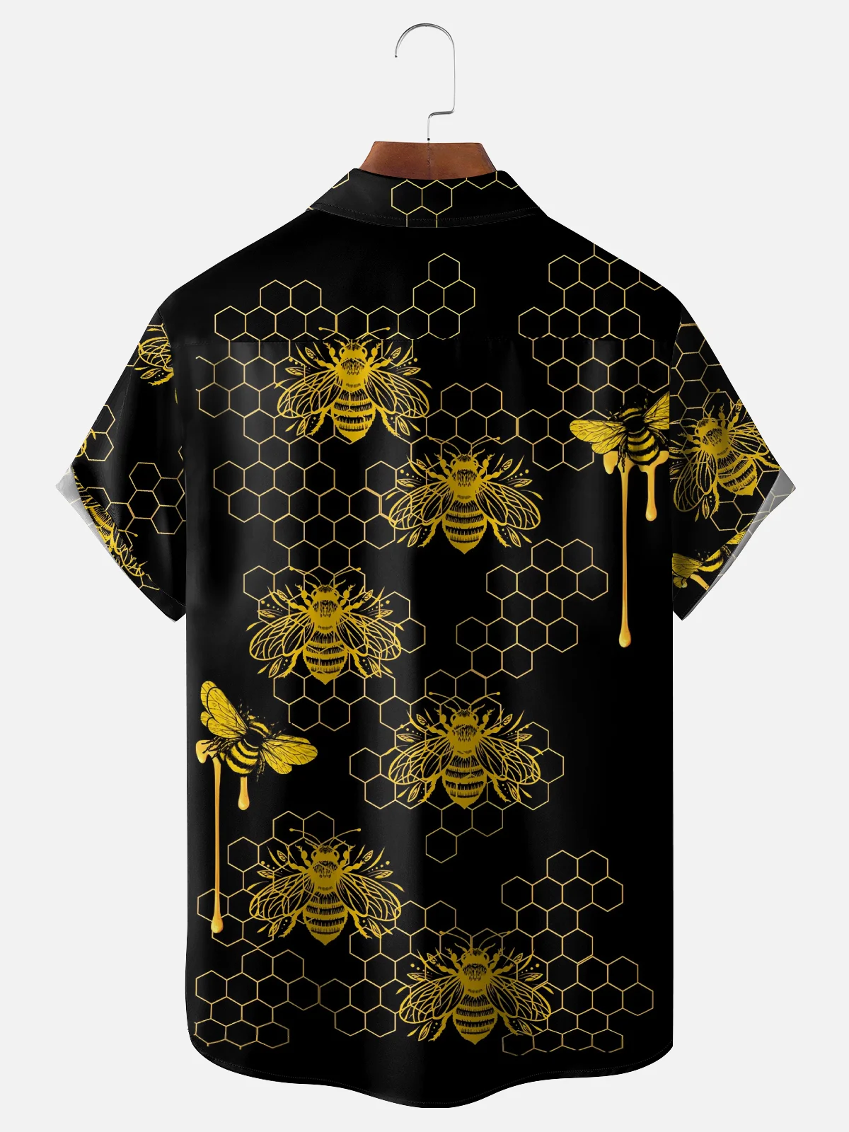 Moisture Wicking Bee Honey Chest Pocket Hawaiian Shirt