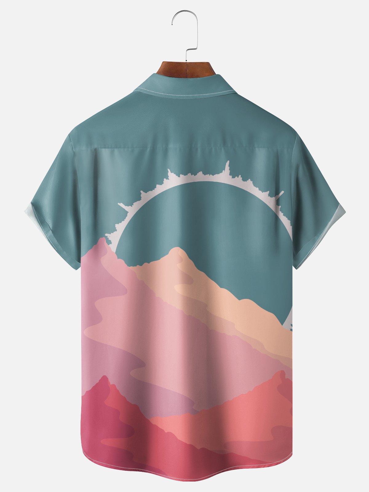 Hardaddy X Stephen Wade Moisture-wicking Landscape Mountain Chest Pocket Hawaiian Shirt