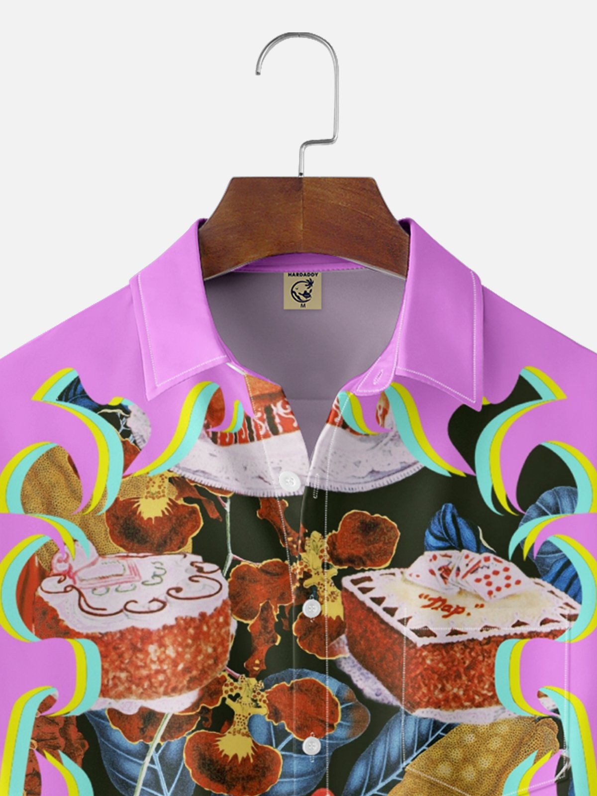 Hardaddy x Emmar Studio Moisture-wicking Creative Texture Party Cake Art Fun Chest Pocket Casual Shirt