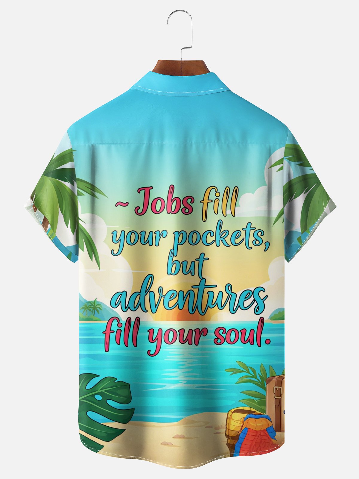 Moisture Wicking Advenhies Fll Your Sou Chest Pocket Hawaiian Shirt