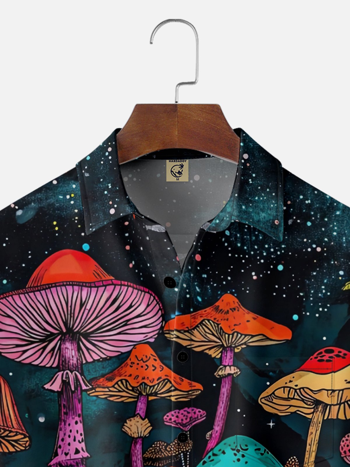 Moisture-wicking Mushroom Hippie Chest Pocket Hawaiian Shirt