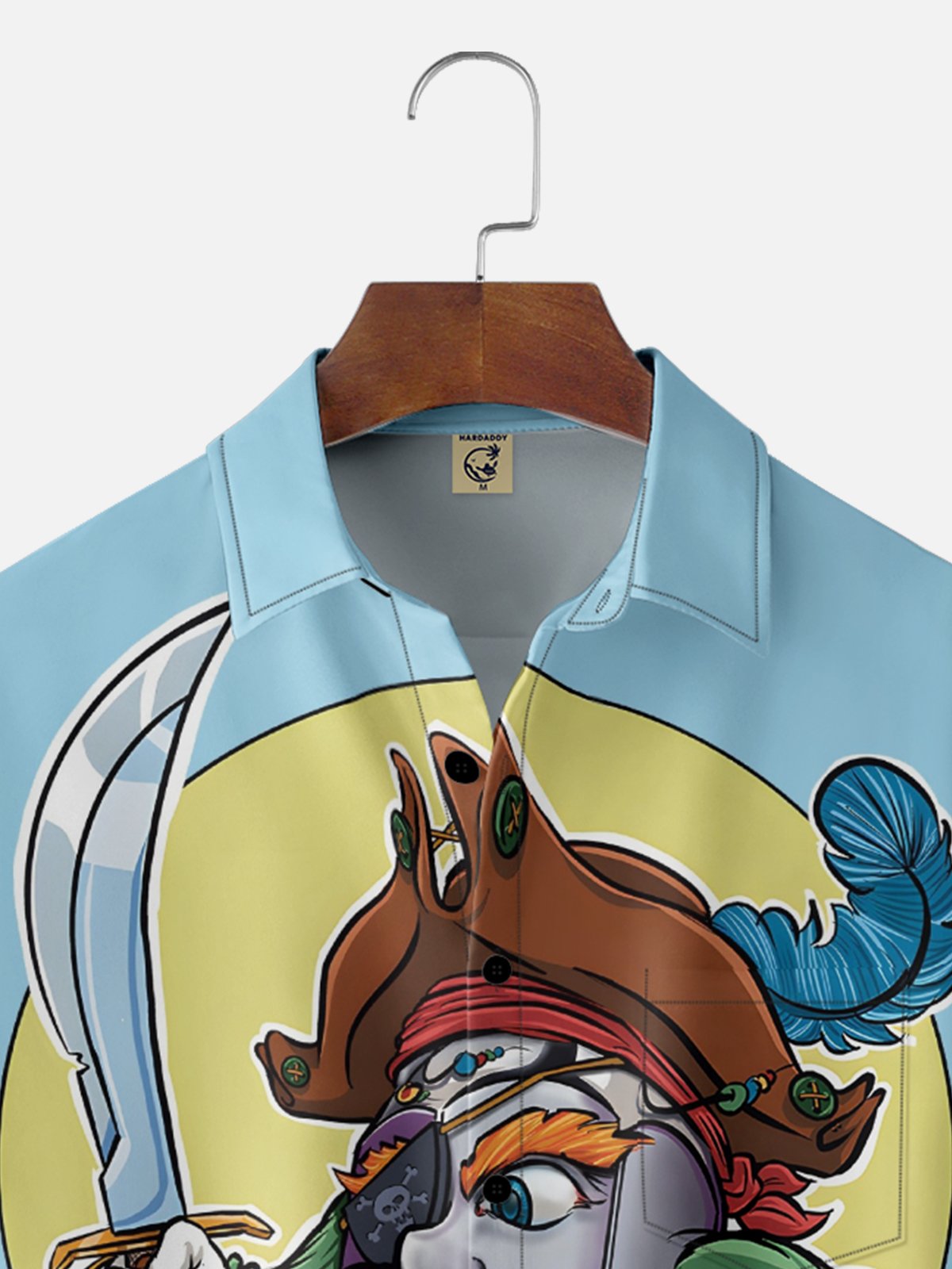 Hardaddy x John Nelson Moisture Wicking Vintage Pirate Chest Pocket Hawaiian Shirt
