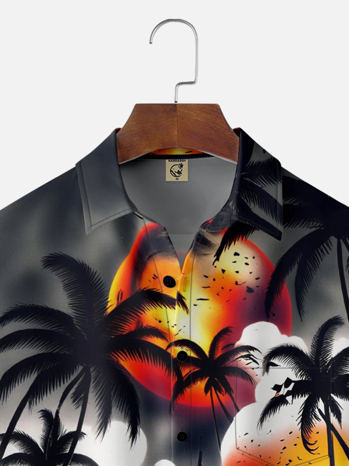 Moisture Wicking Abstract Coconut Tree Chest Pocket Hawaiian Shirt