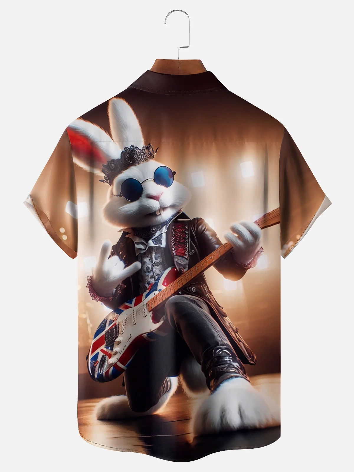Moisture Wicking Rock Bunny Chest Pocket Hawaiian Shirt