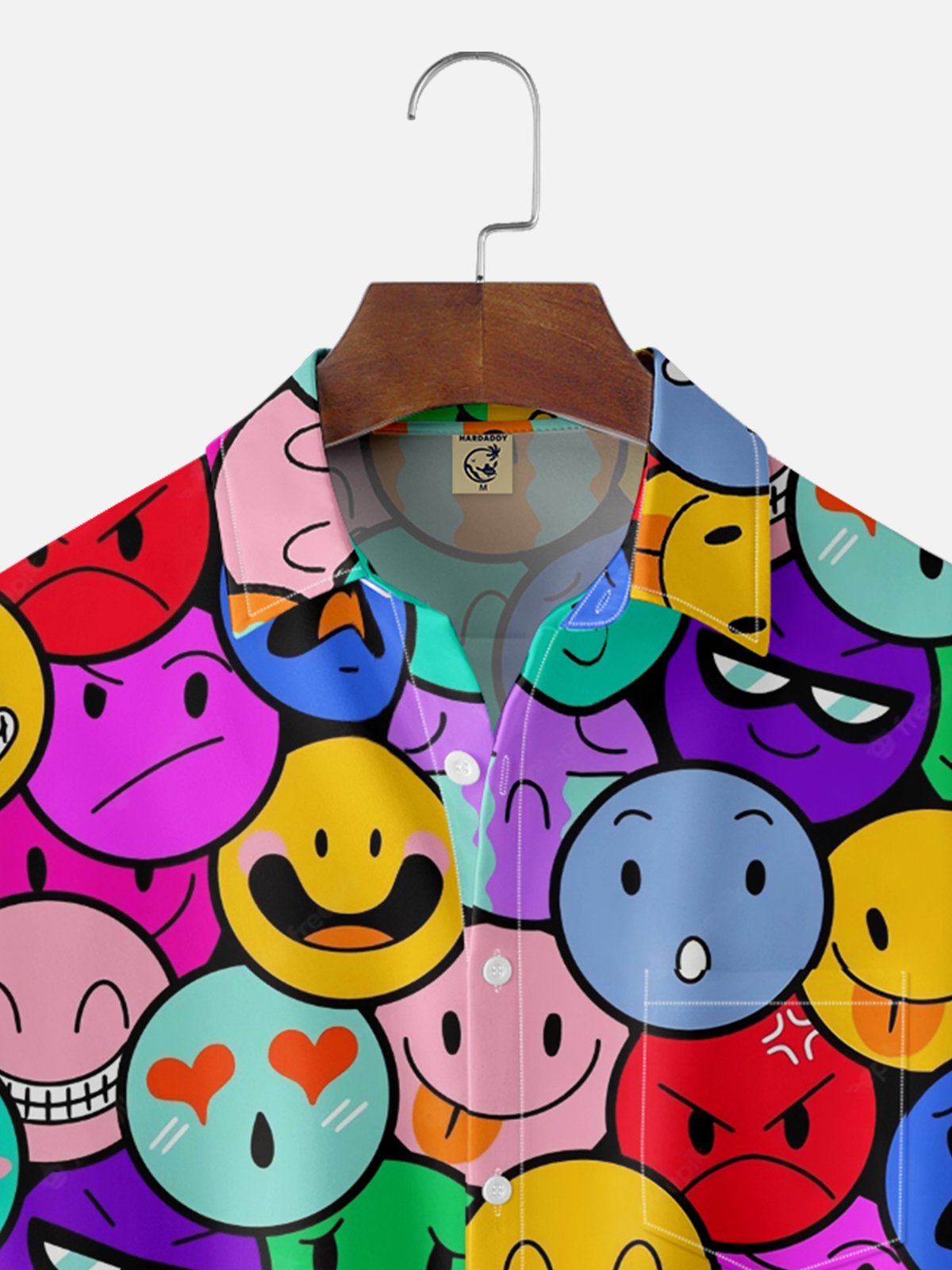 Moisture Wicking Art Face Chest Pocket Hawaiian Shirt