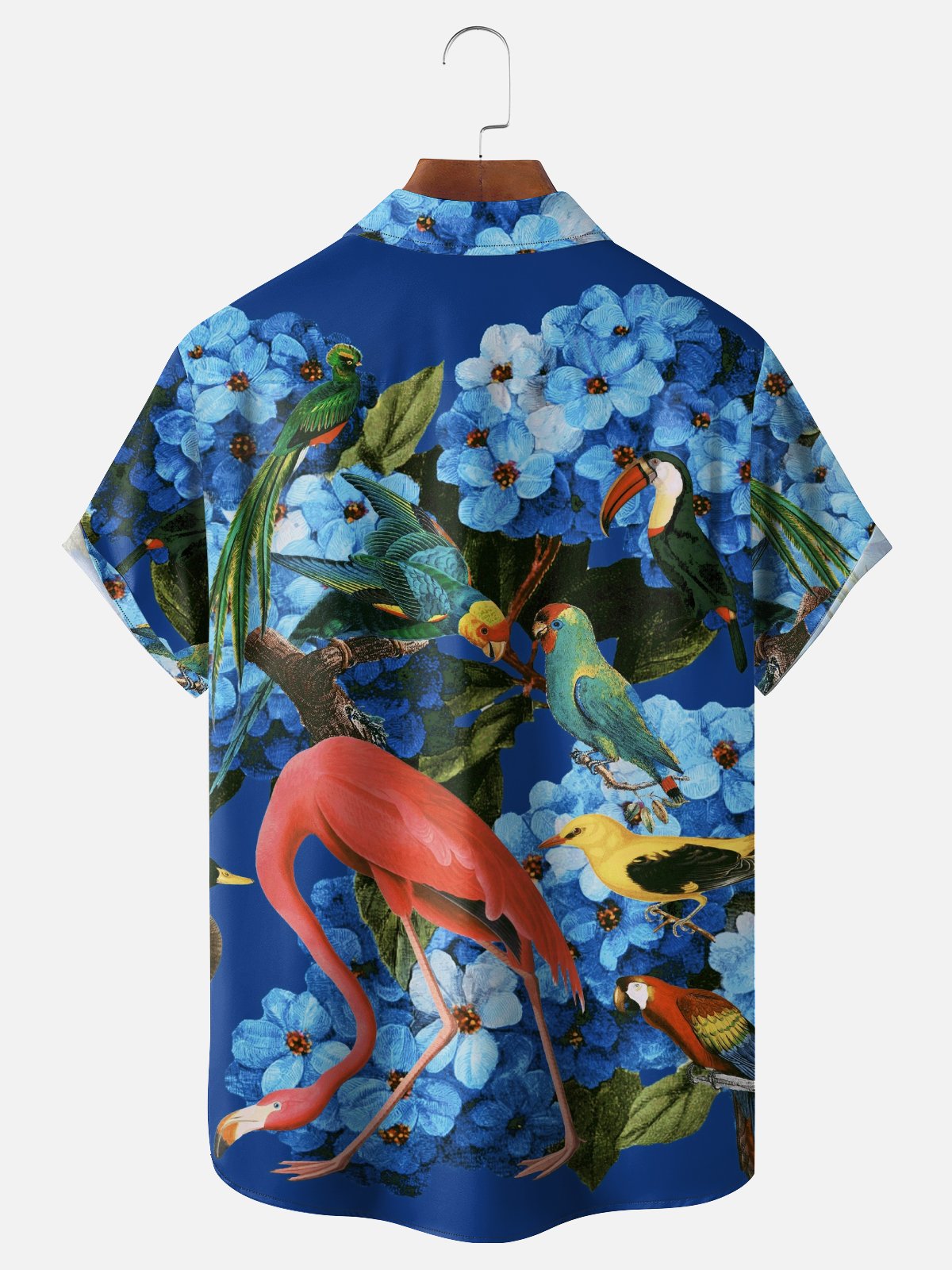 Hardaddy X Emmar Studio Moisture Wicking Vintage Retired Flamingo Parrot Toucan Chest Pocket Hawaiian Shirt