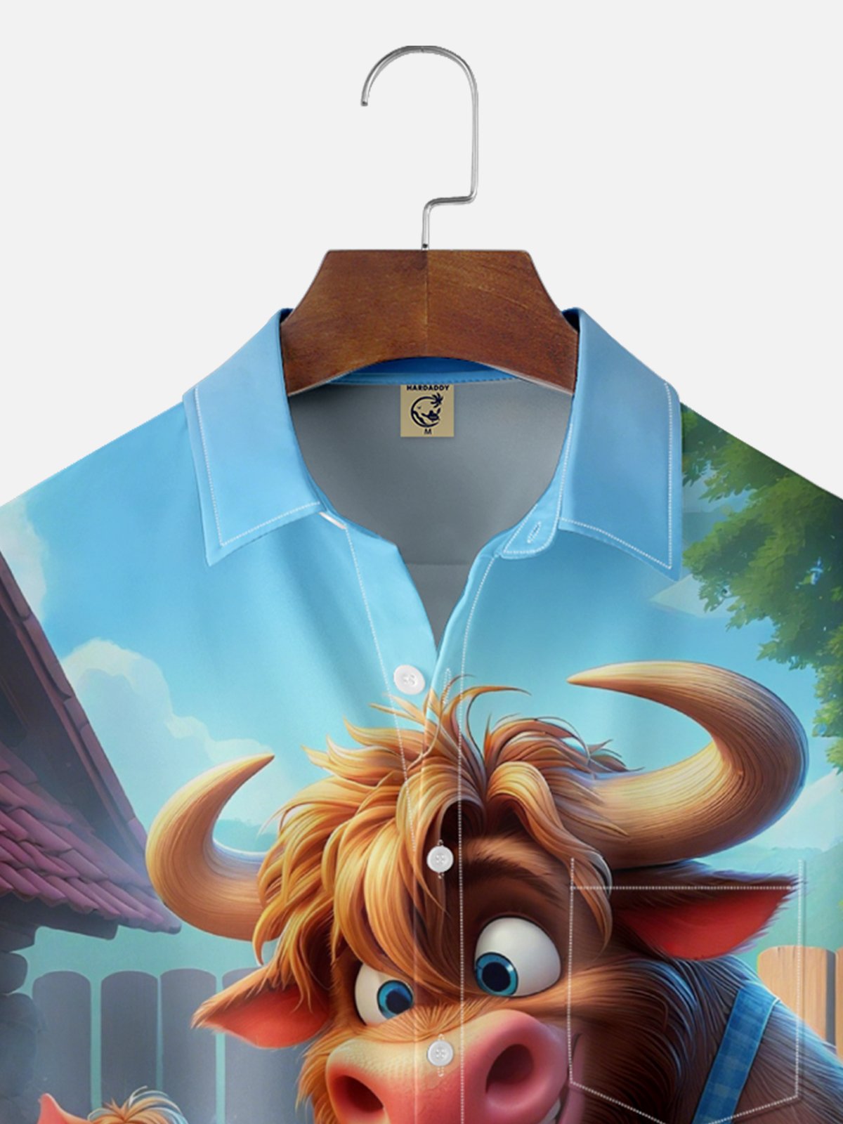 Moisture-wicking Cow Party BBQ Fun Chest Pocket Casual Shirt