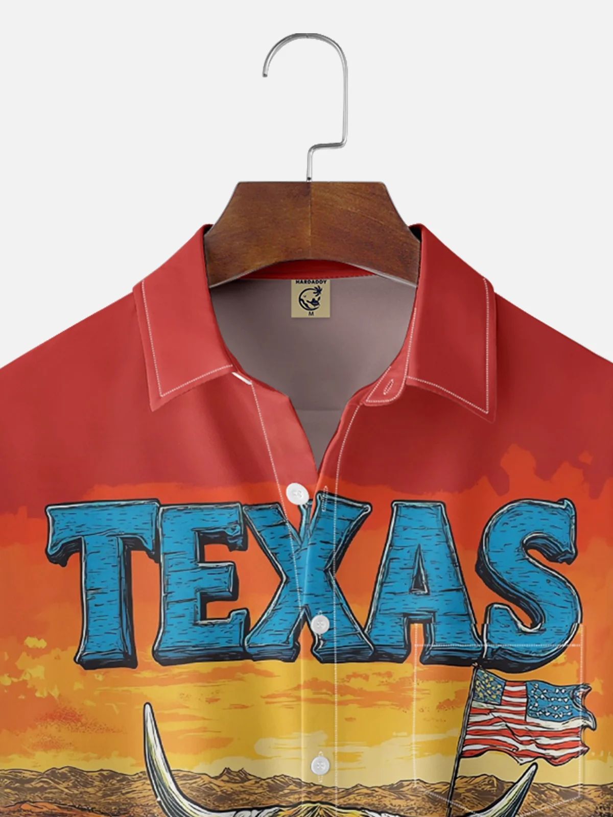 Moisture-wicking Western Texas Cattle Chest Pocket Casual Shirt