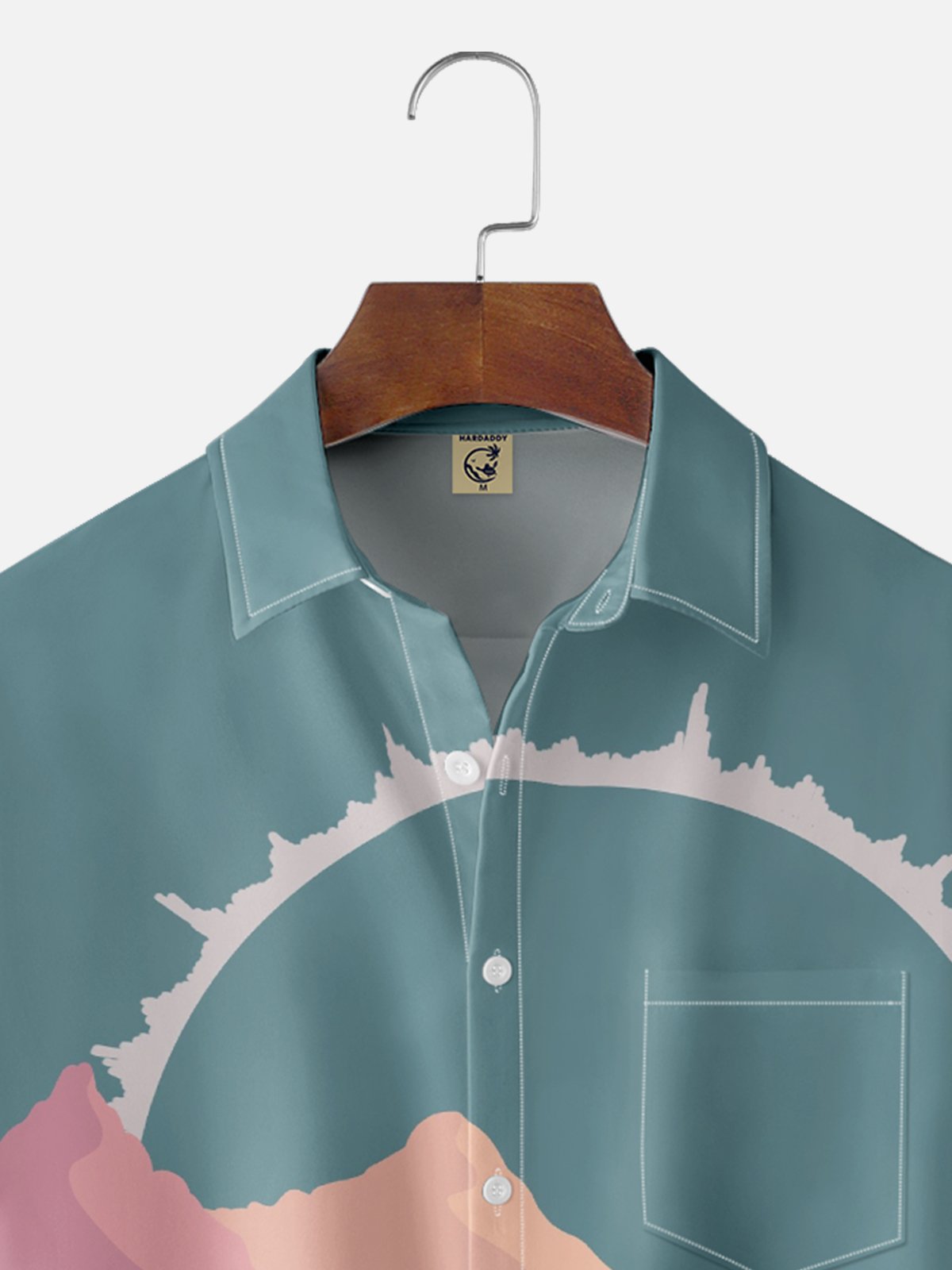 Hardaddy X Stephen Wade Moisture-wicking Landscape Mountain Chest Pocket Hawaiian Shirt