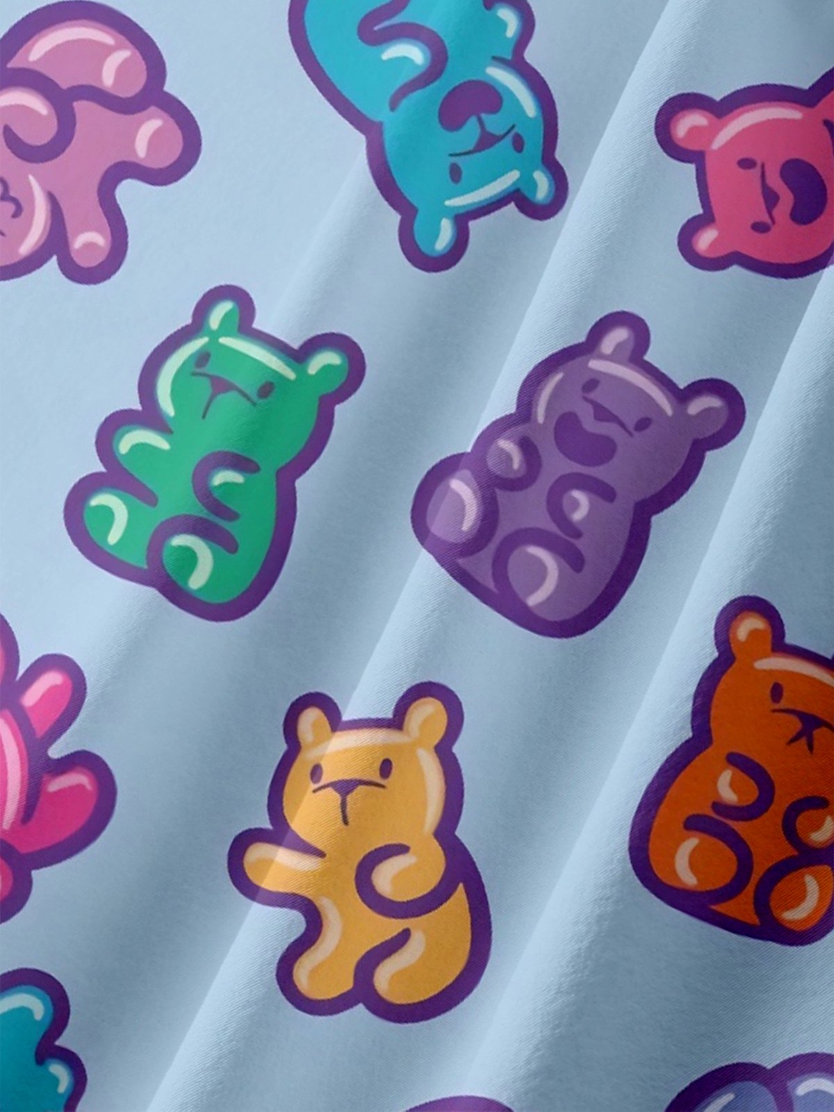 Moisture-wicking Cartoon Bear Chest Pocket Hawaiian Shirt
