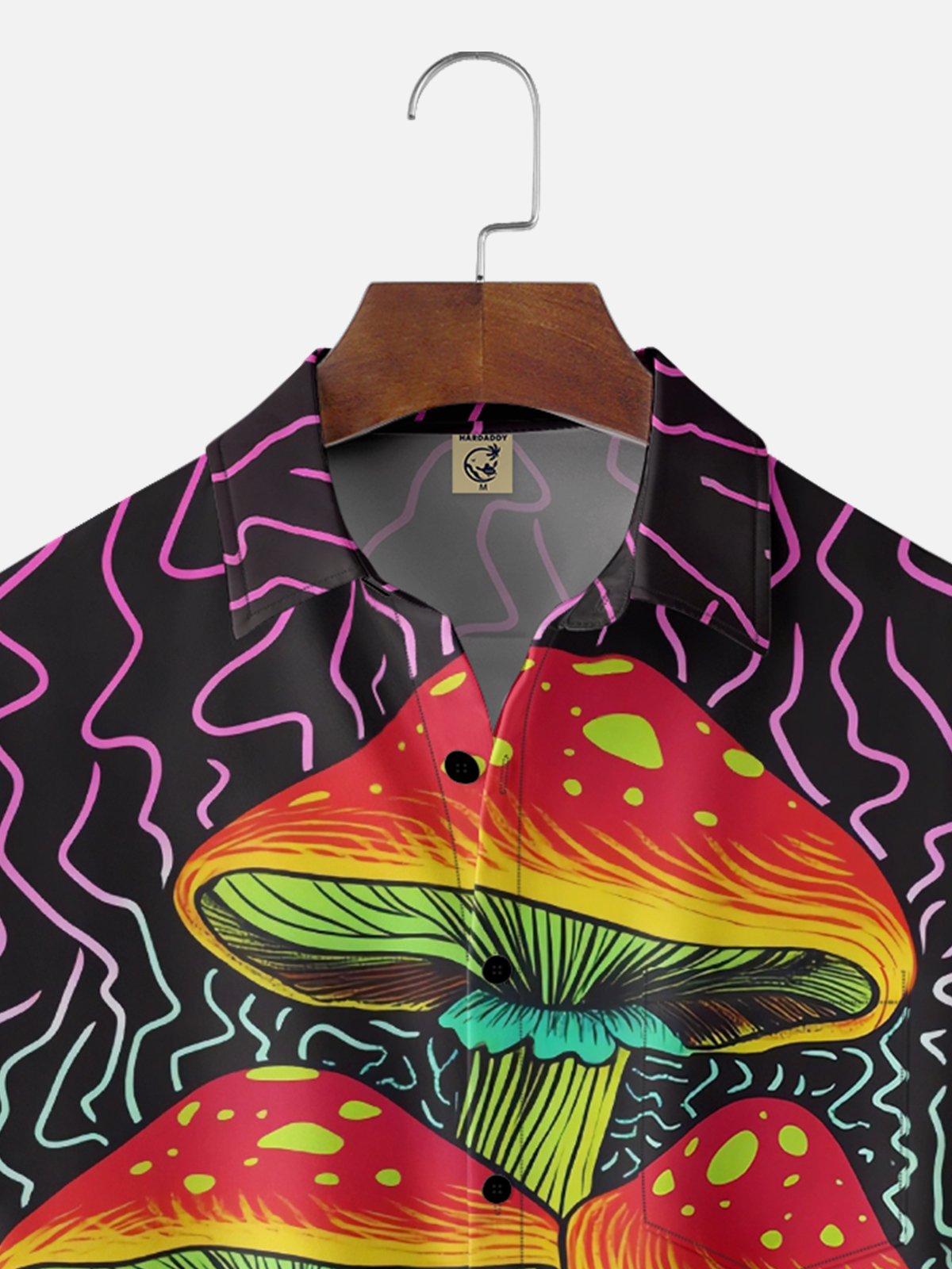 Moisture-wicking Hippie Mushroom Chest Pocket Casual Shirt