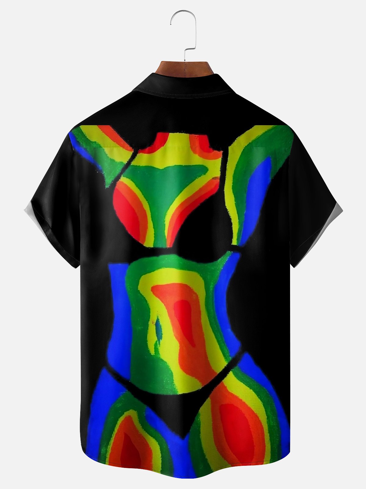 Moisture-wicking Human Body Infrared Art Bikini Chest Pocket Casual Shirt