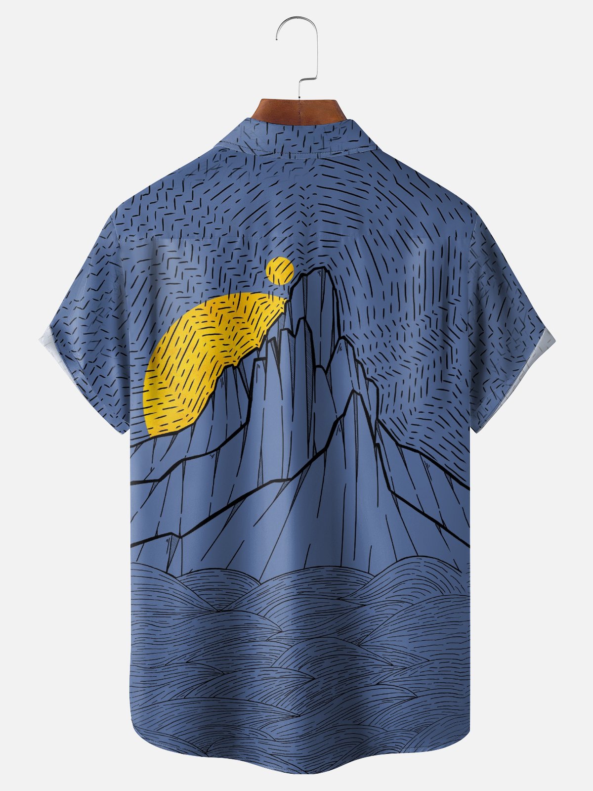 Hardaddy X Stephen Wade Moisture-wicking Landscape Mountain Chest Pocket Hawaiian Shirt