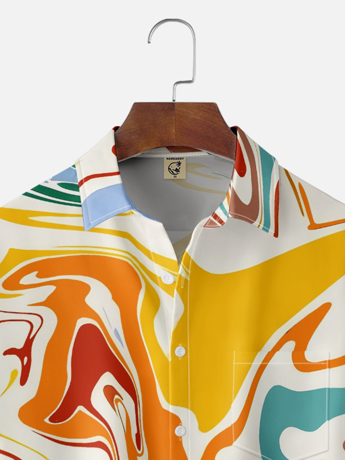 Moisture-wicking Art Abstract Paint Chest Pocket Casual Shirt