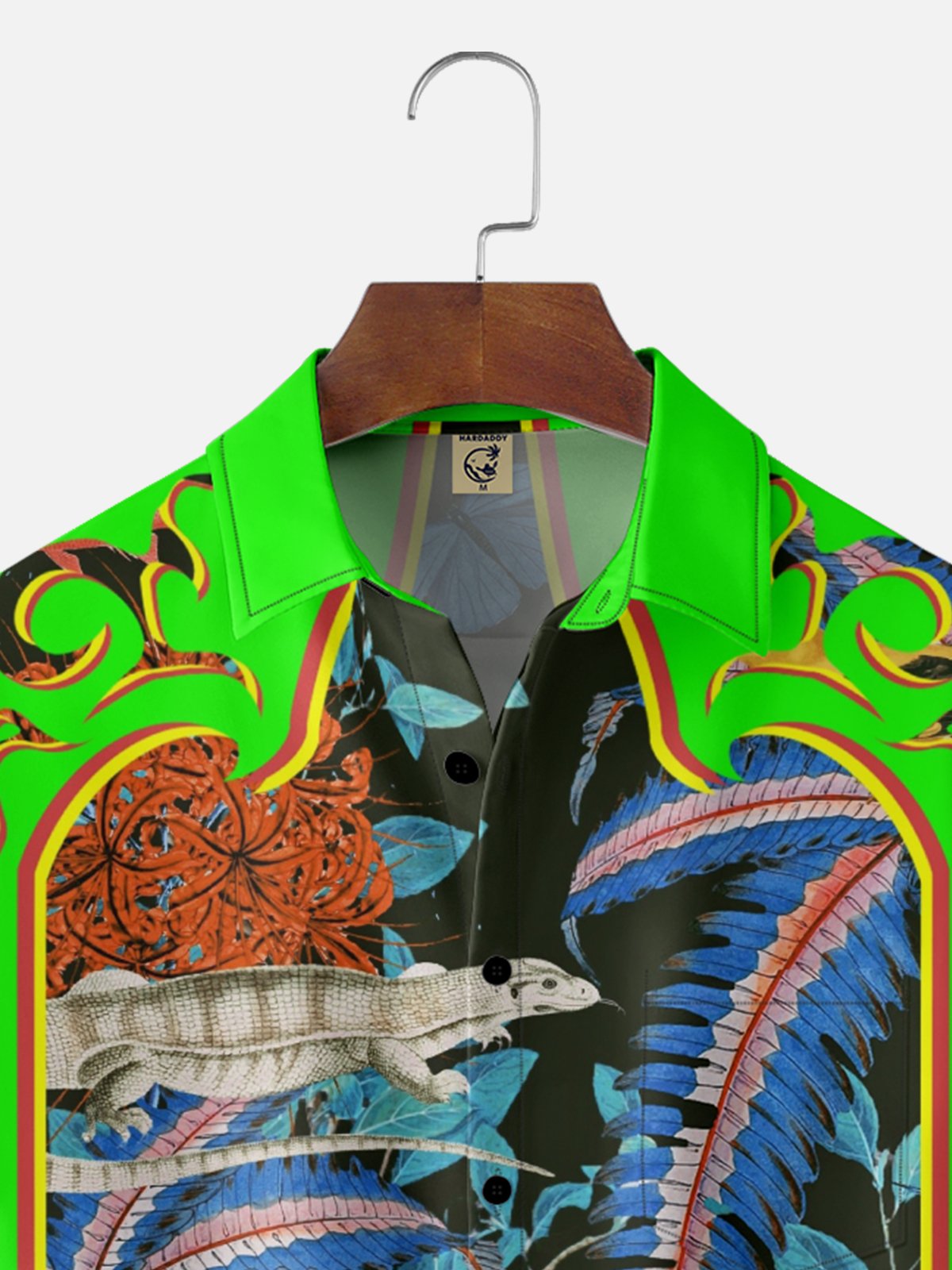 Hardaddy x Emmar Studio Moisture-wicking Flowers Plants Reptiles Art Fun Chest Pocket Hawaiian Shirt