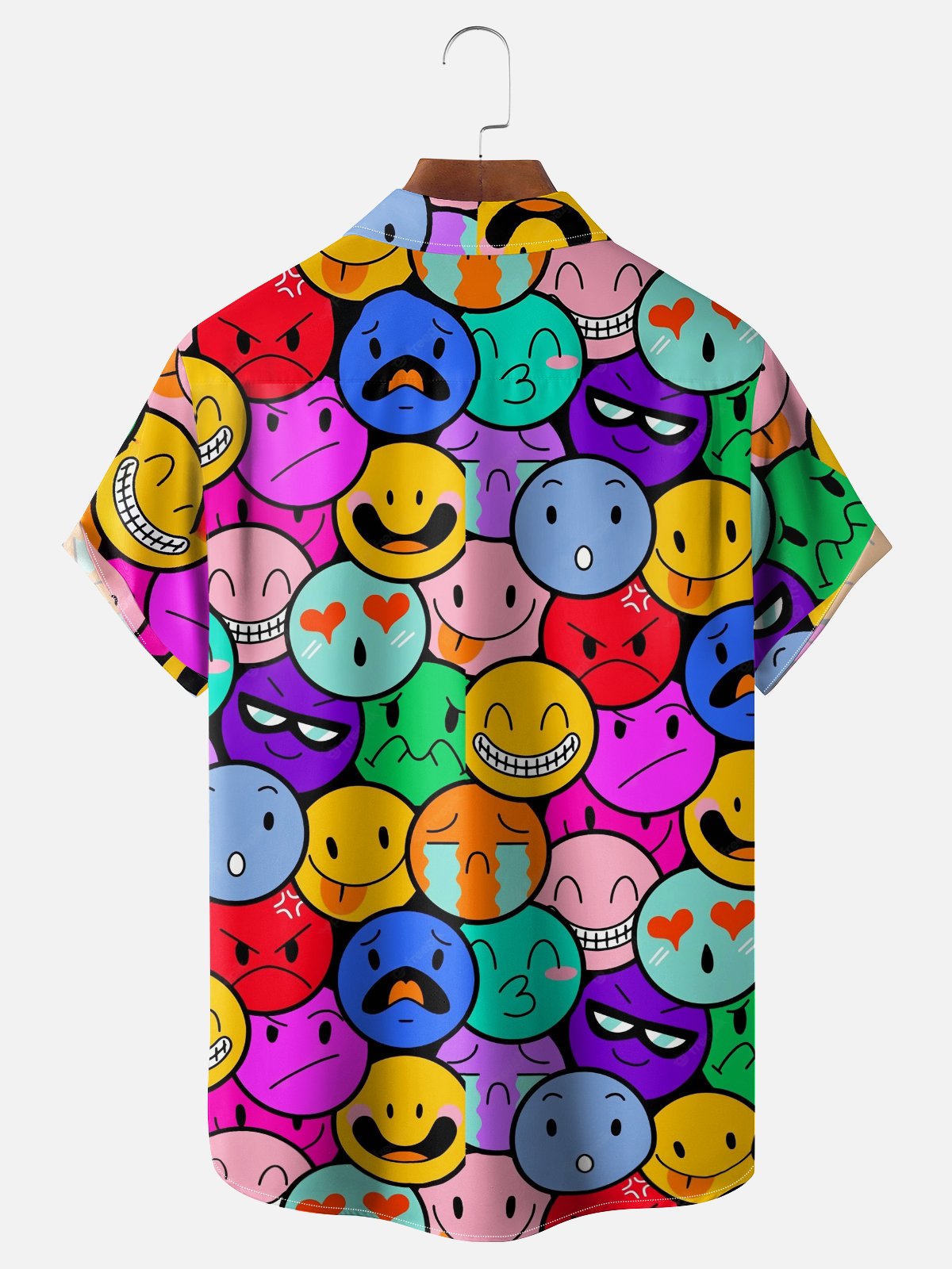 Moisture Wicking Art Face Chest Pocket Hawaiian Shirt