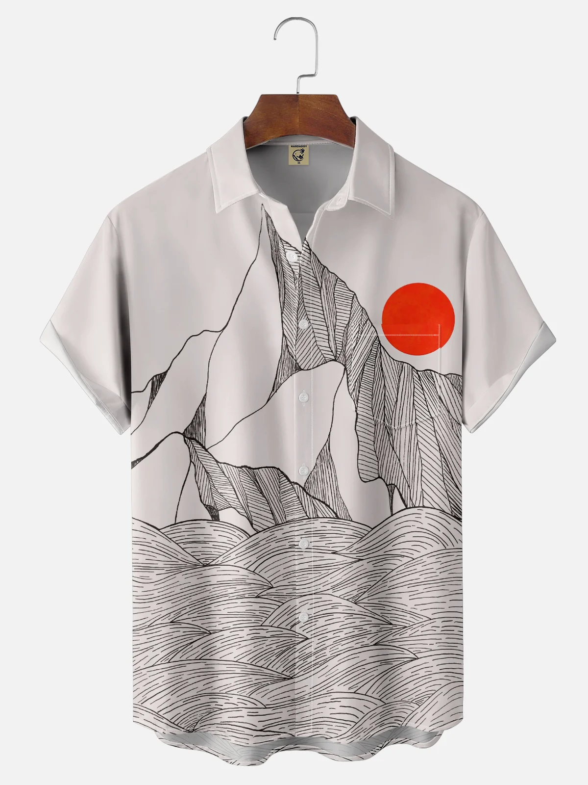 Hardaddy X Stephen Wade Moisture-wicking Landscape Mountain Chest Pocket Hawaiian Shirt