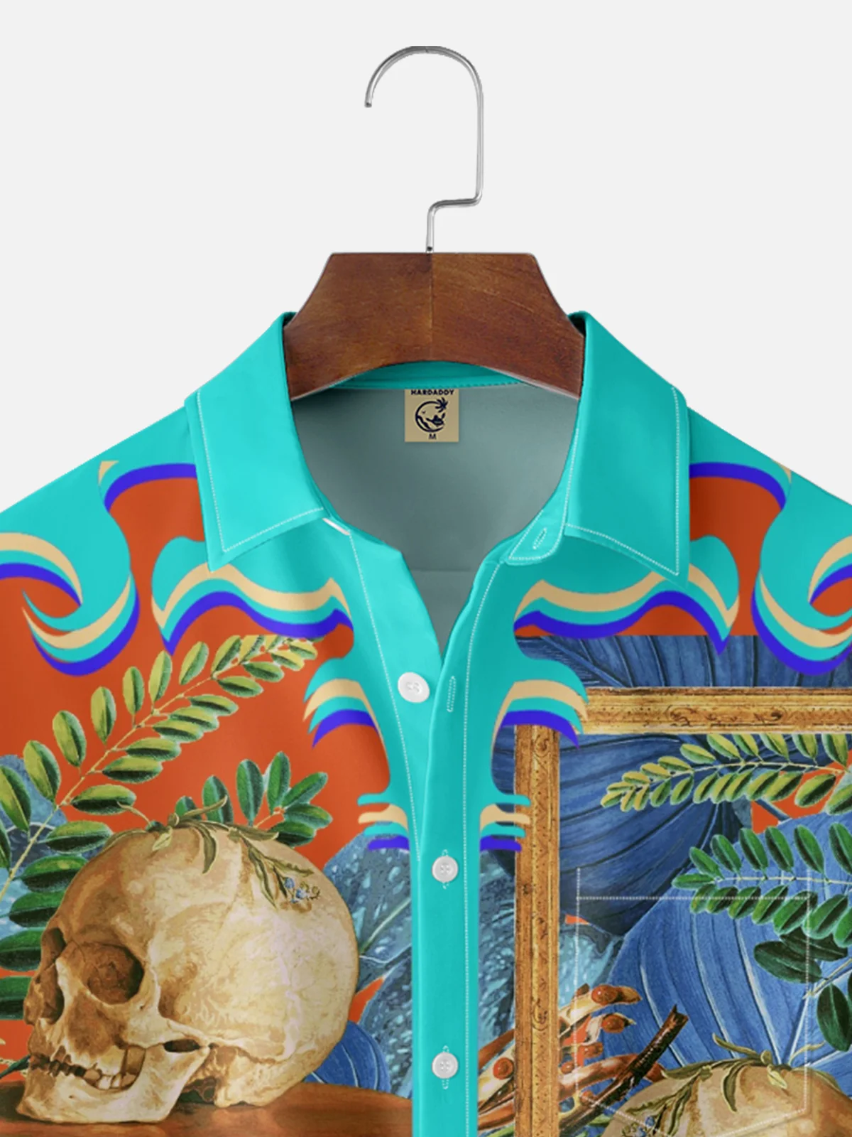 Hardaddy x Emmar Studio Moisture-wicking Creative Texture Skull Retro Art Chest Pocket Casual Shirt