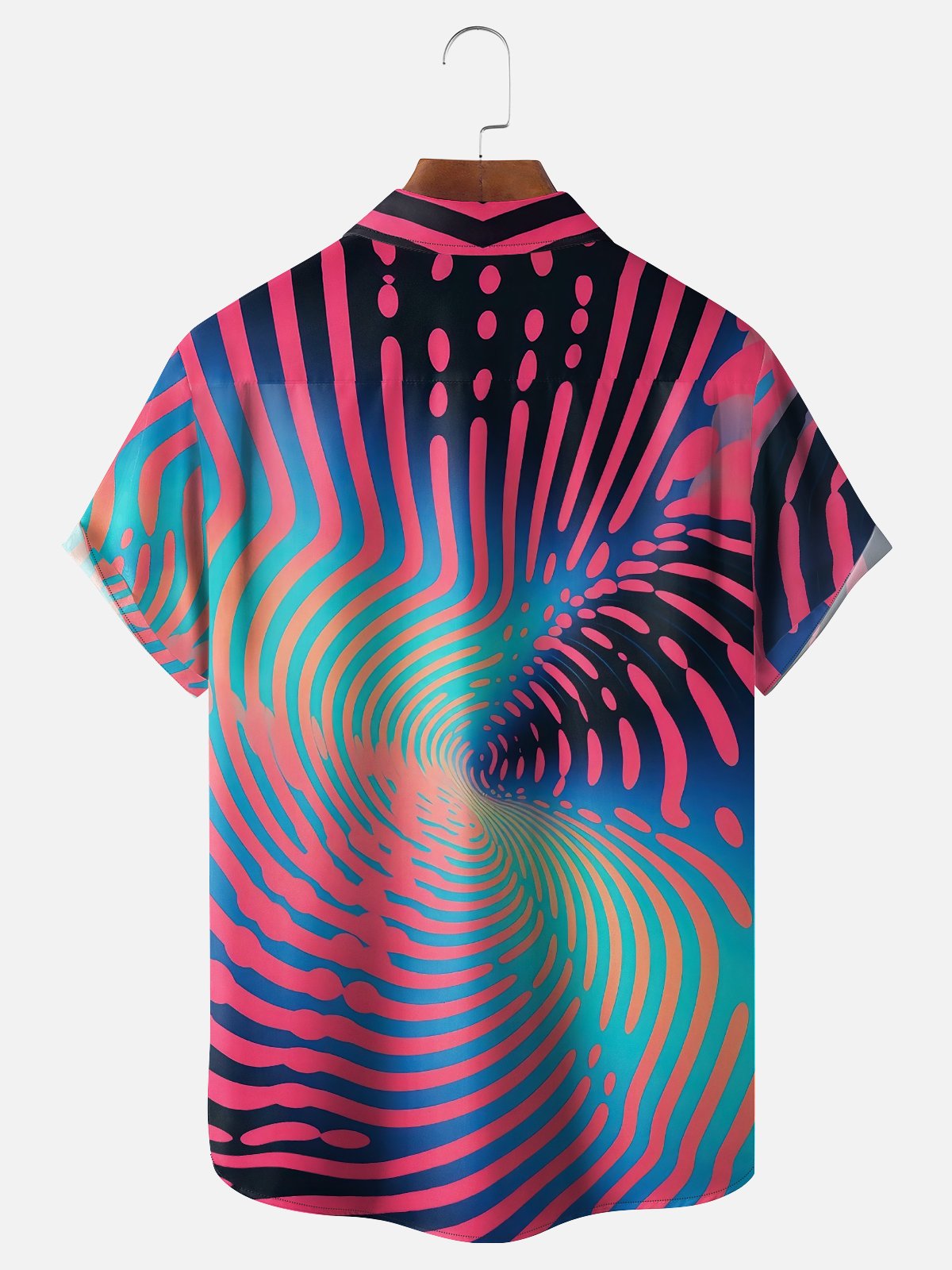 Moisture-wicking Art Wave Chest Pocket Casual Shirt
