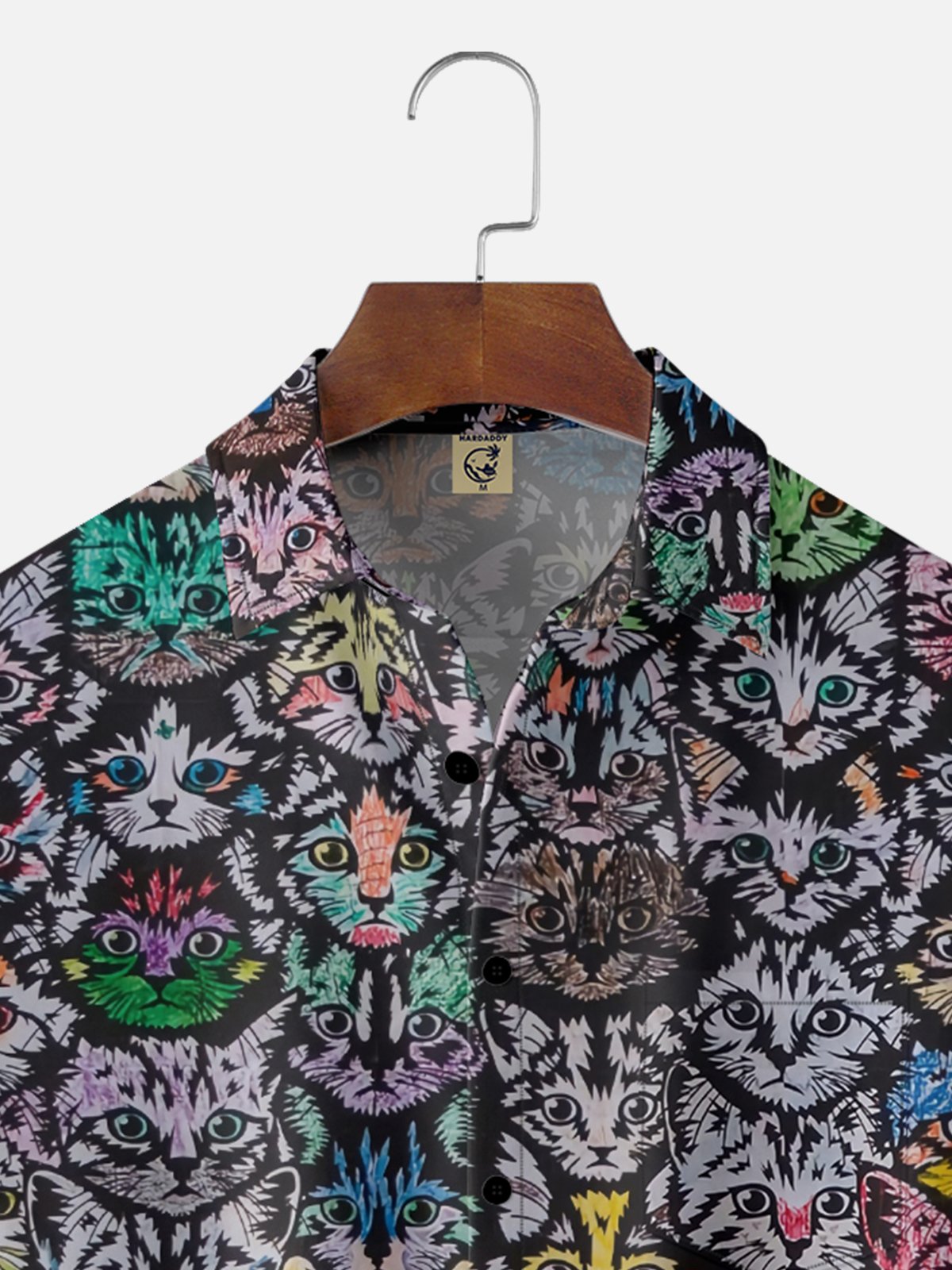 Moisture-wicking Art Cats Chest Pocket Casual Shirt