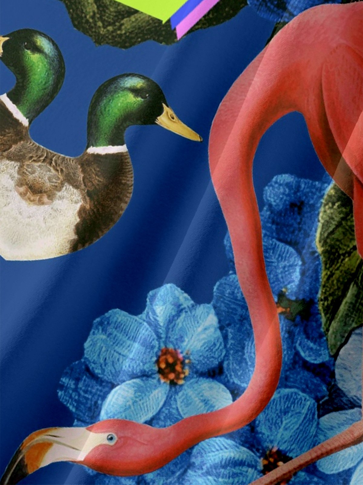Hardaddy x Emmar Studio Moisture-wicking Floral Plant Flamingo Art Fun Chest Pocket Hawaiian Shirt