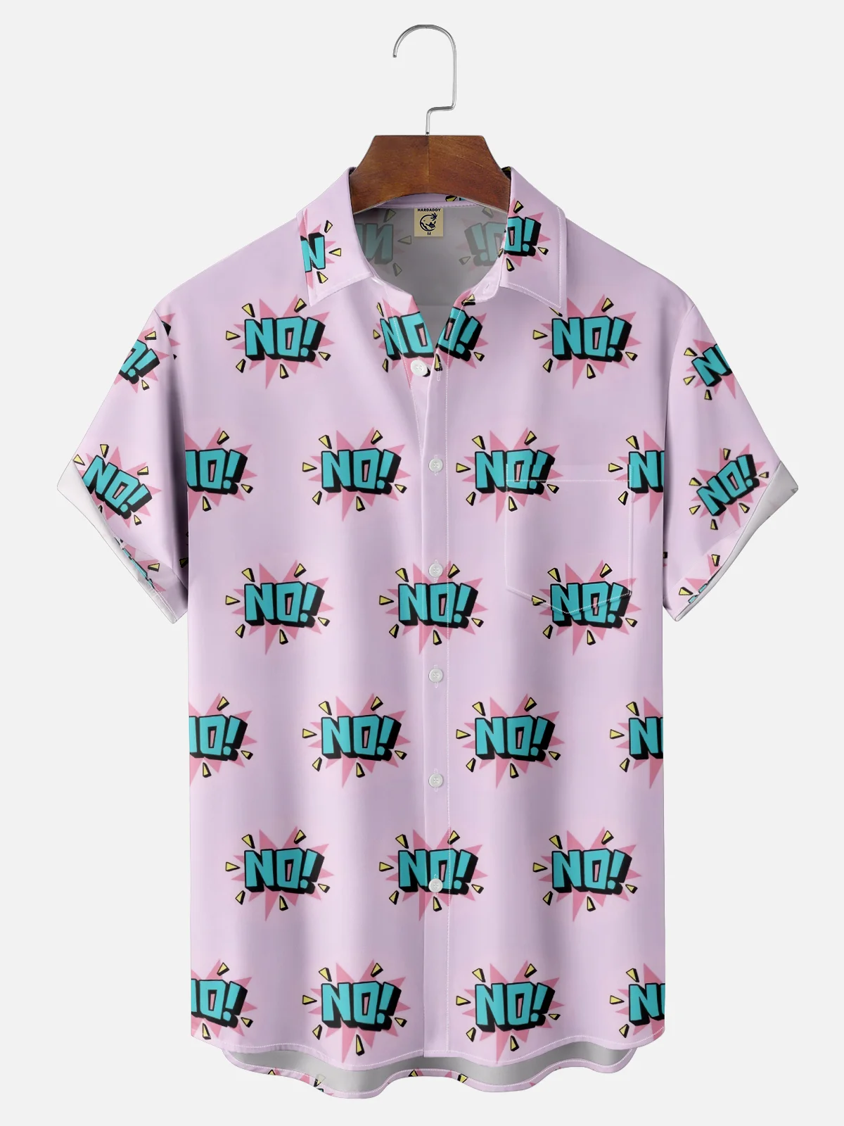 Moisture Wicking Art "NO" Chest Pocket Hawaiian Shirt