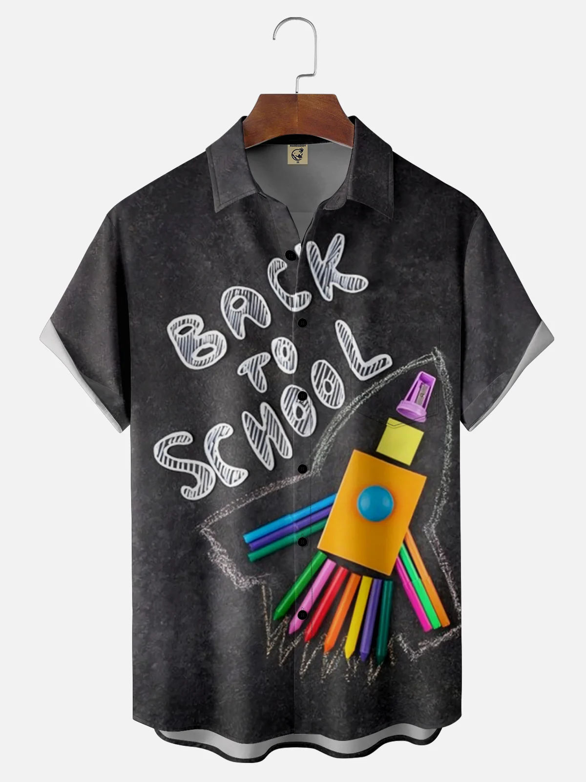 Moisture Wicking Back to School Chest Pocket Hawaiian Shirts