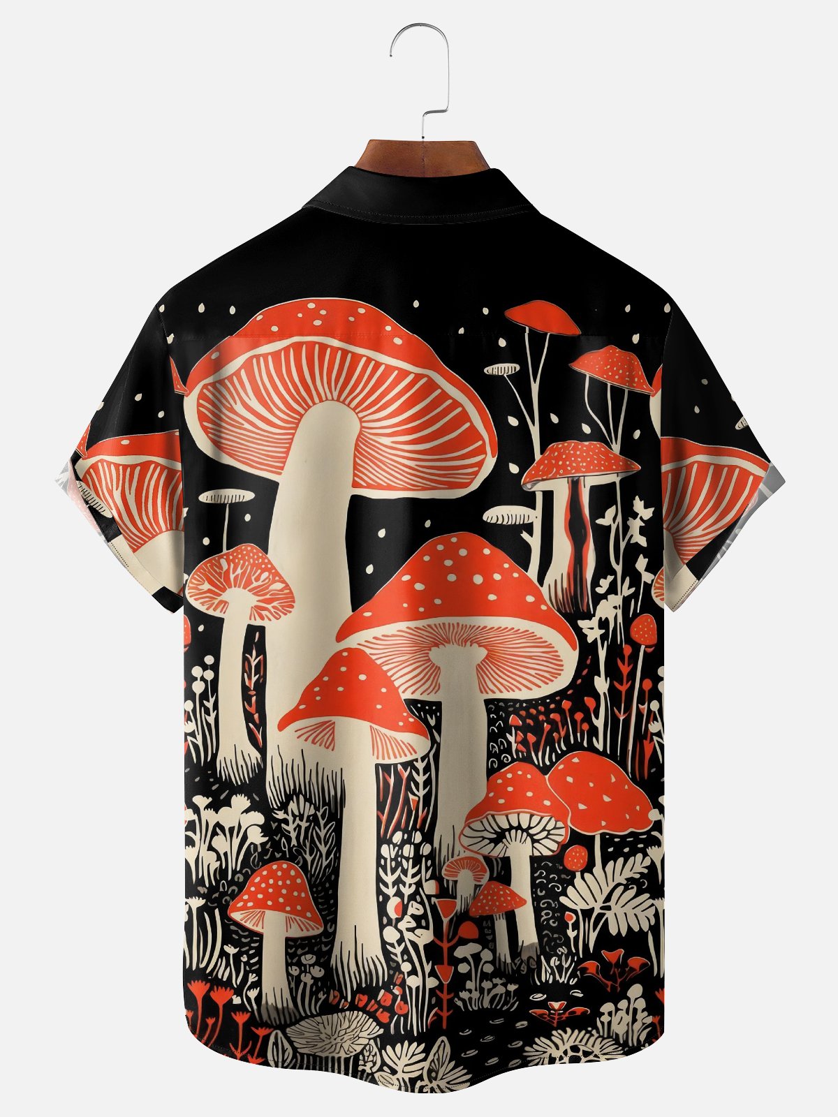 Moisture-wicking Hippie Mushroom Chest Pocket Casual Shirt