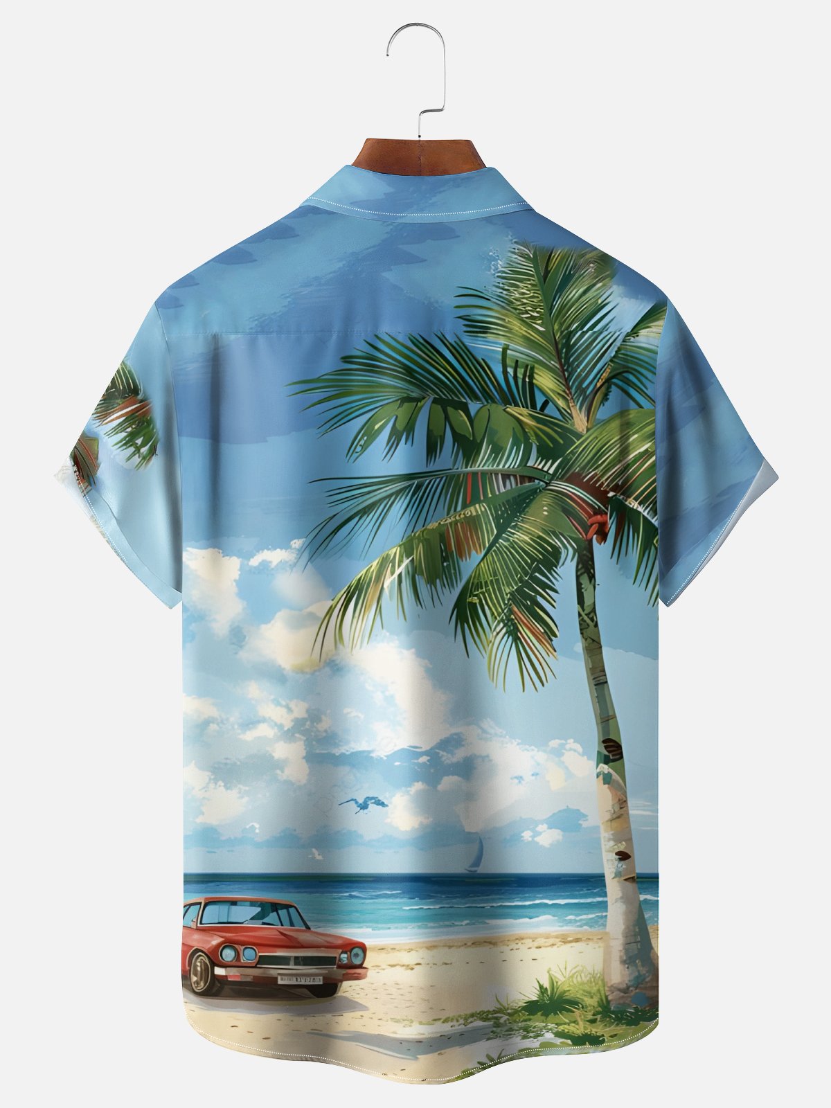 Moisture Wicking Seaside Retirement Chest Pocket Hawaiian Shirt