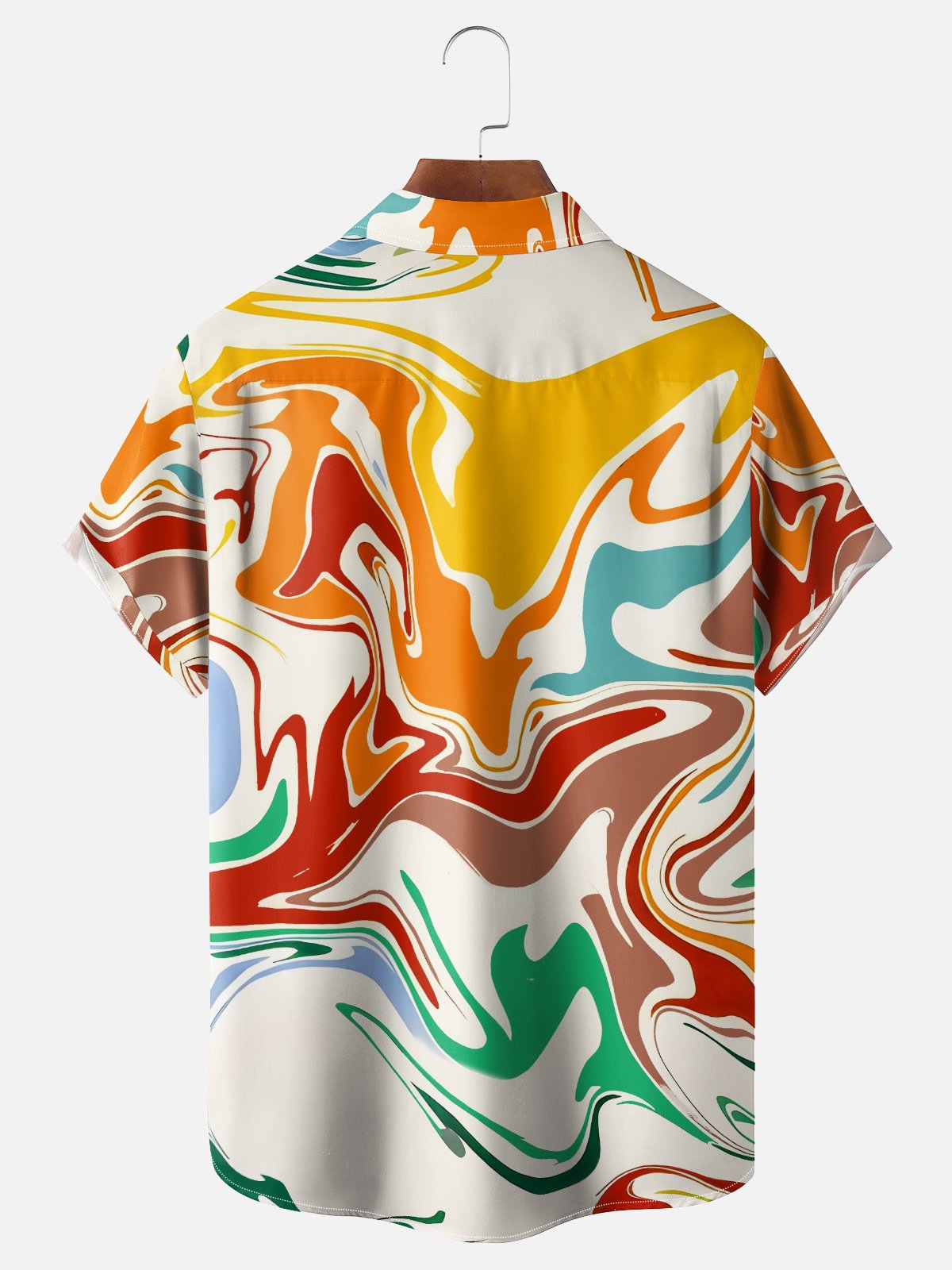 Moisture-wicking Art Abstract Paint Chest Pocket Casual Shirt
