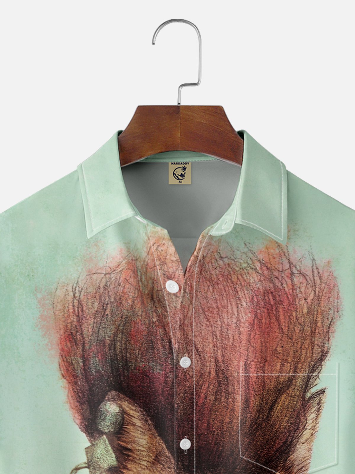 Hardaddy X Mikekoubou Moisture-wicking Punk Cat Chest Pocket Hawaiian Shirt