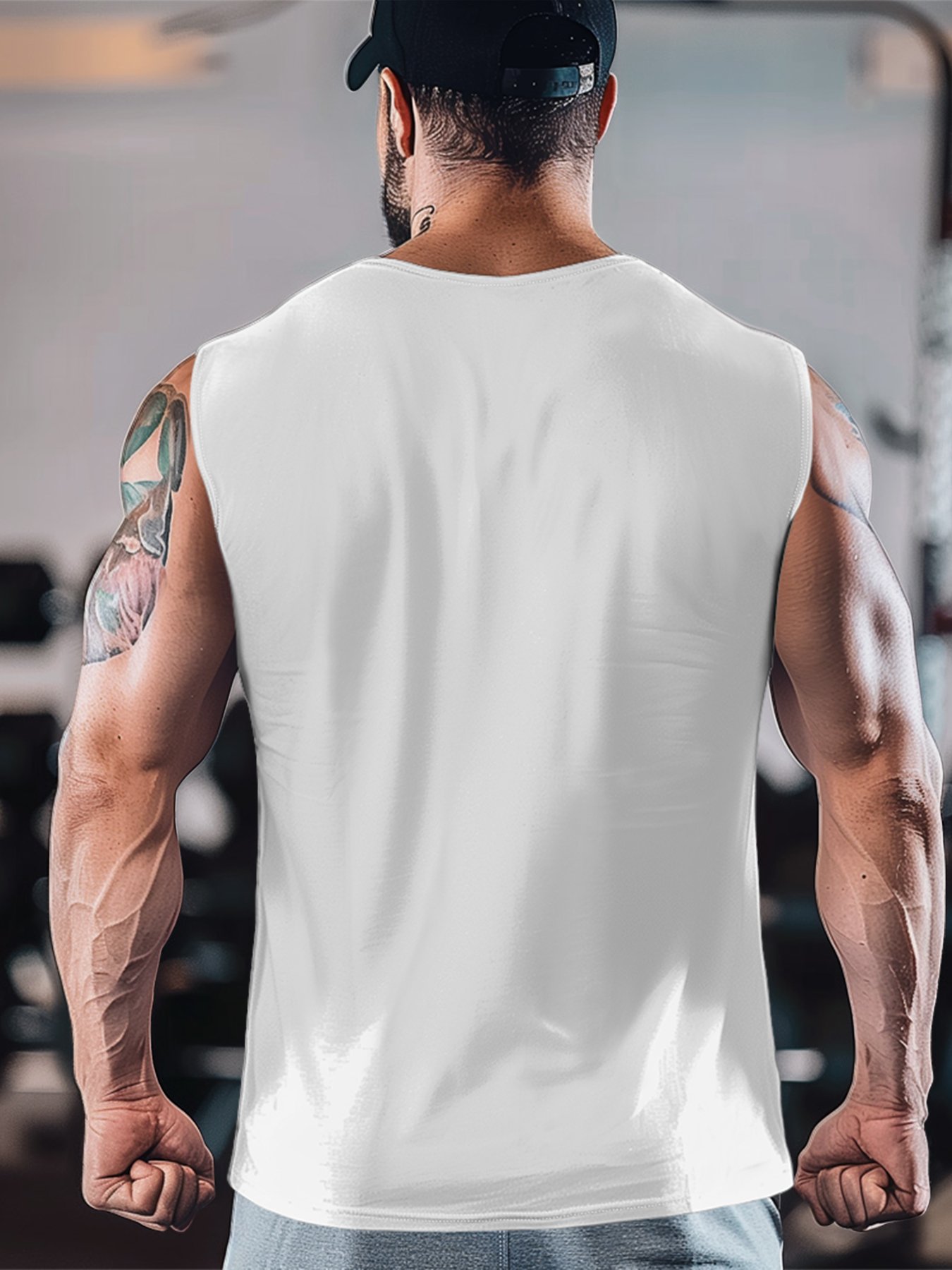 Hardaddy X Mikekoubou Mens Crewneck Tank Tops Giraffe Beach Sleeveless Shirt