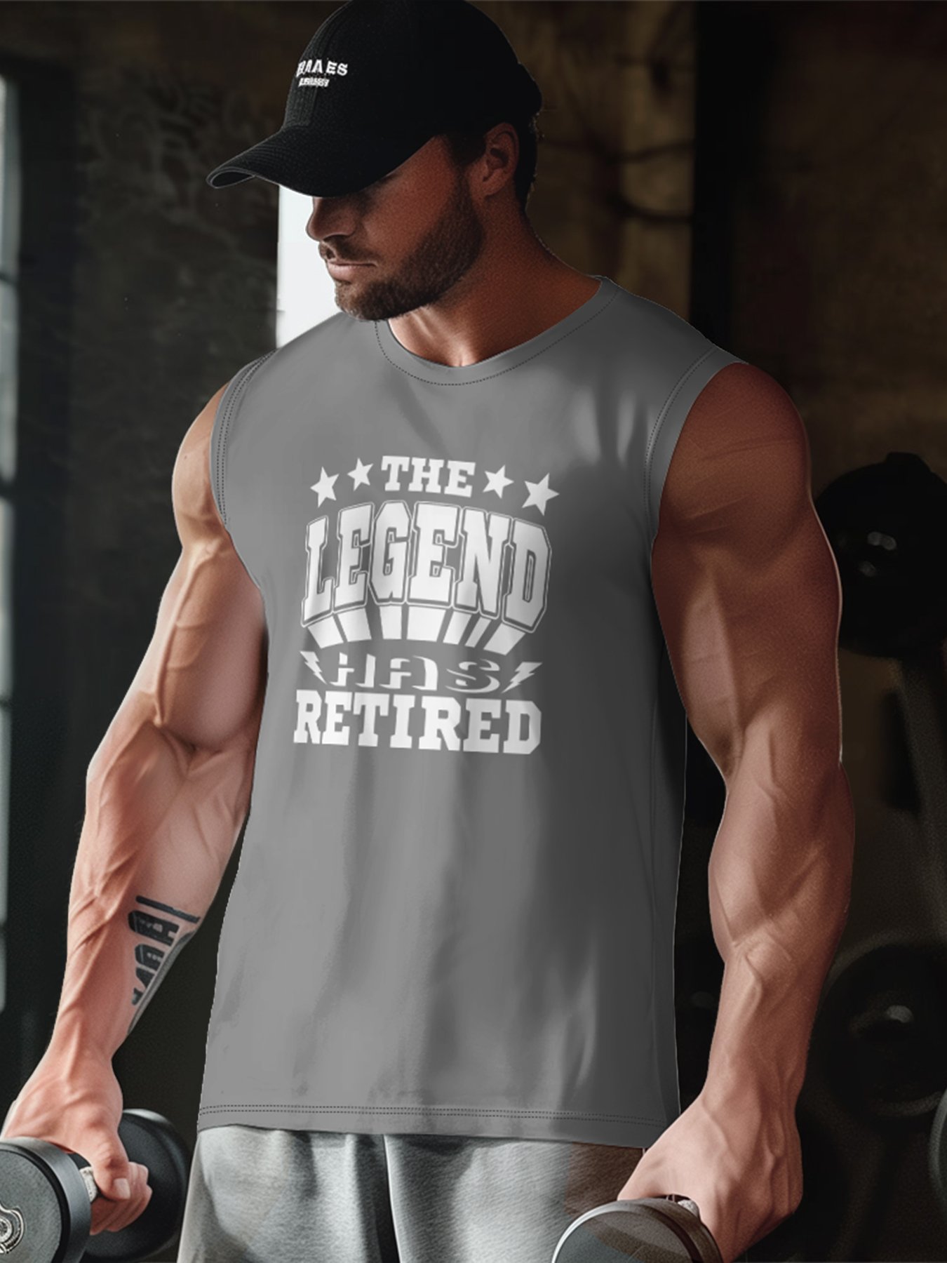 Mens Crewneck Tank Tops The Legend Has Retired Beach Sleeveless Shirt