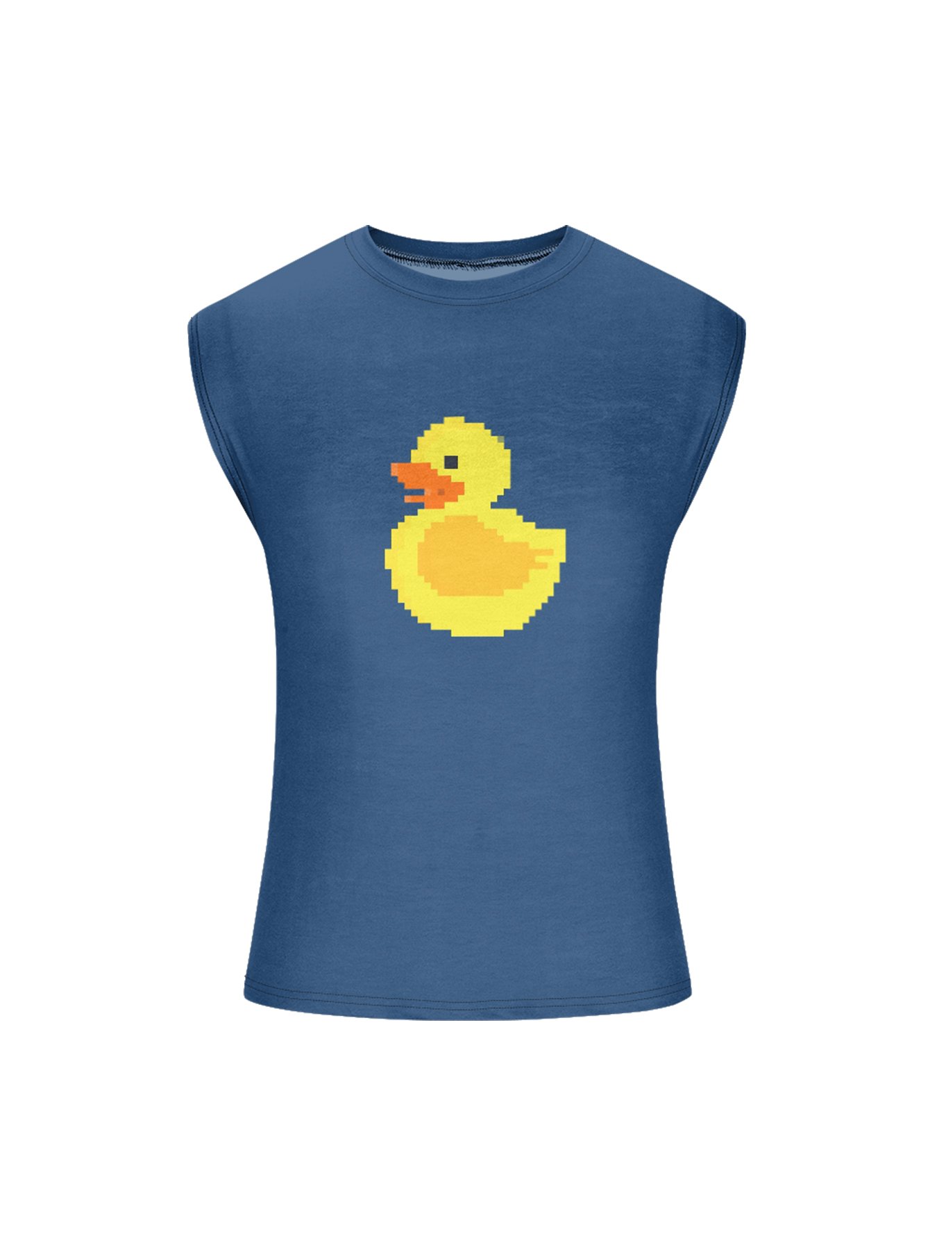 Hardaddy X Valentina Bjekovic Mens Crewneck Tank Tops Yellow Duck Beach Sleeveless Shirt