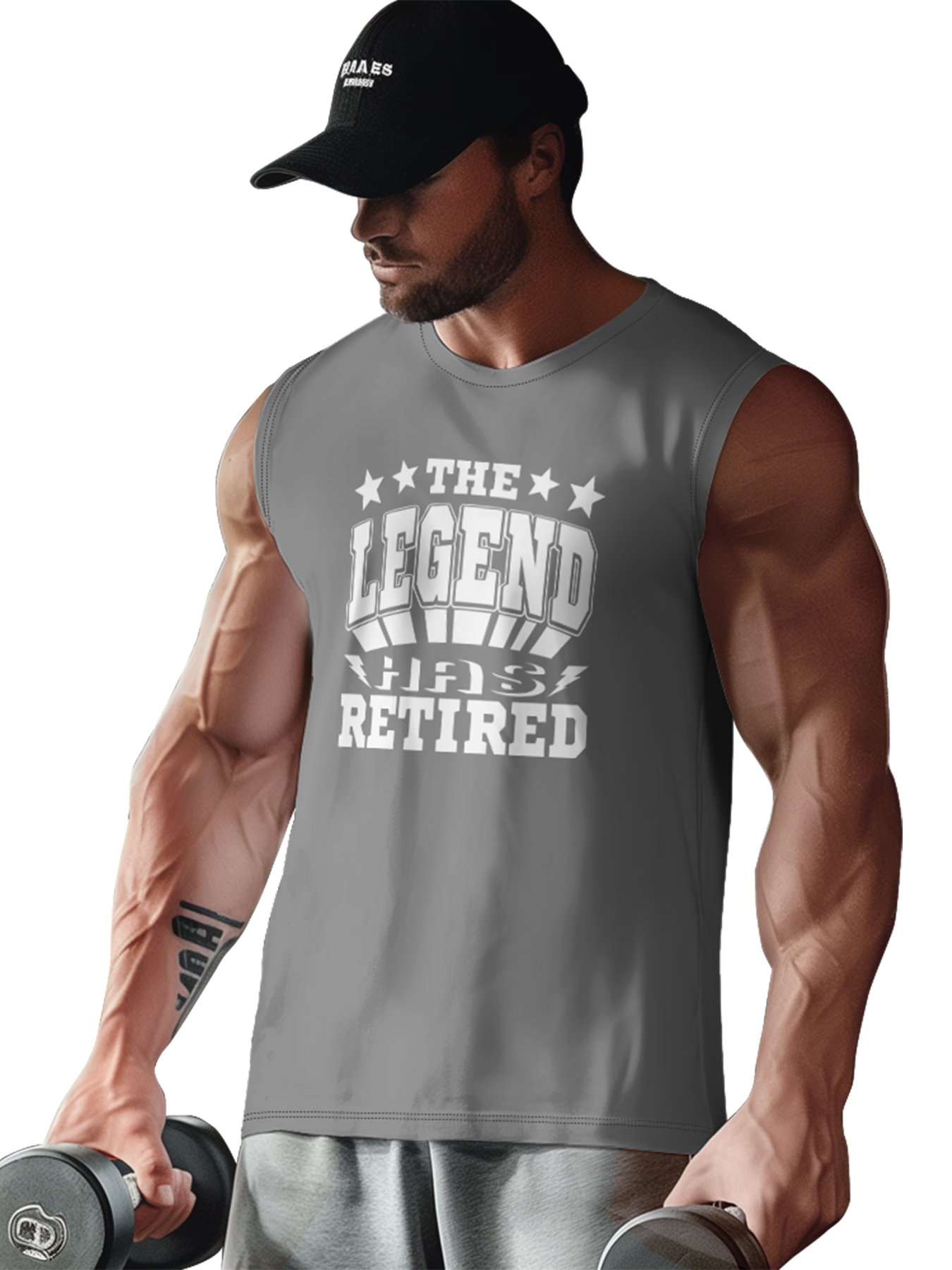 Mens Crewneck Tank Tops The Legend Has Retired Beach Sleeveless Shirt