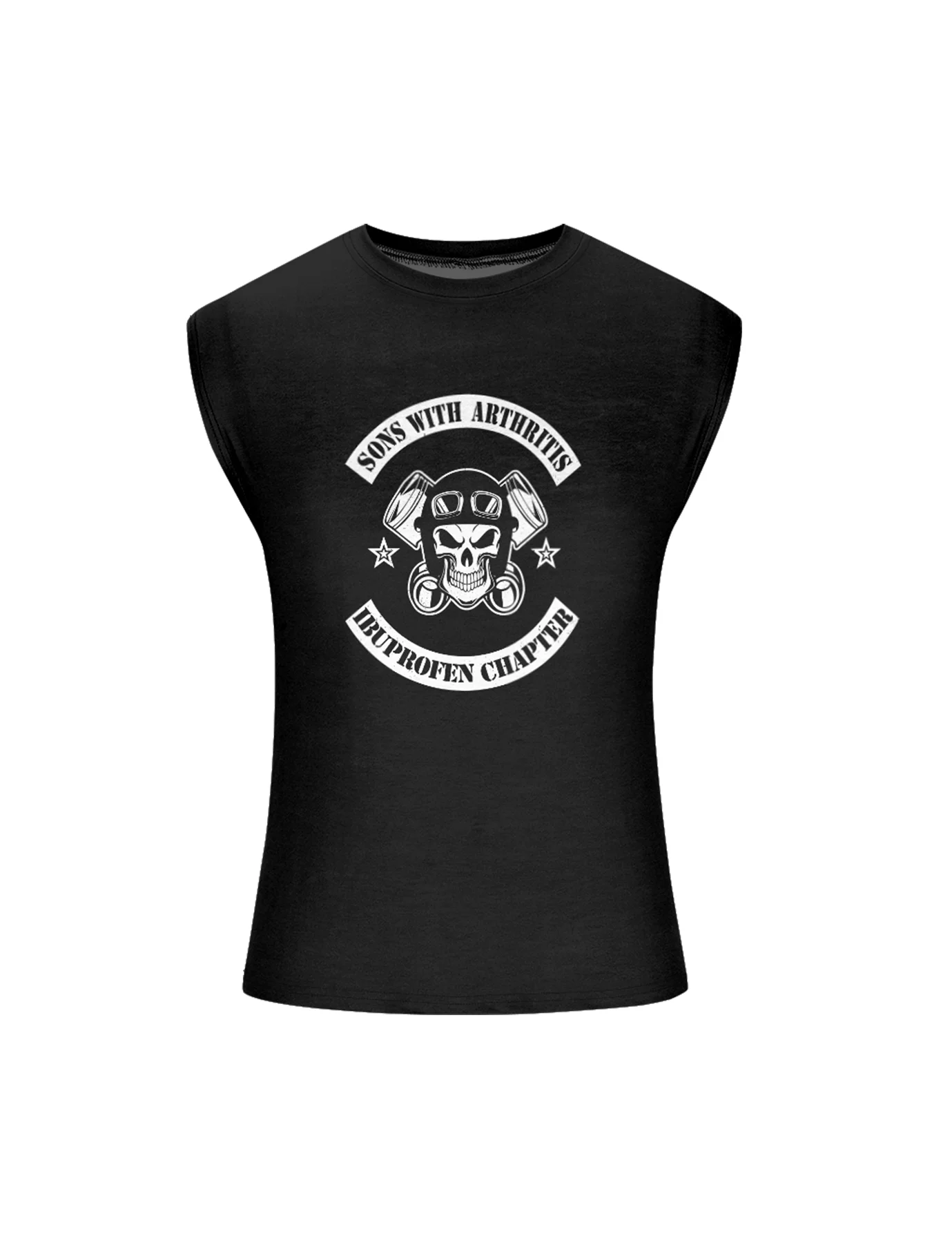 Mens Crewneck Tank Tops Motorcycle Skull Beach Sleeveless Shirt